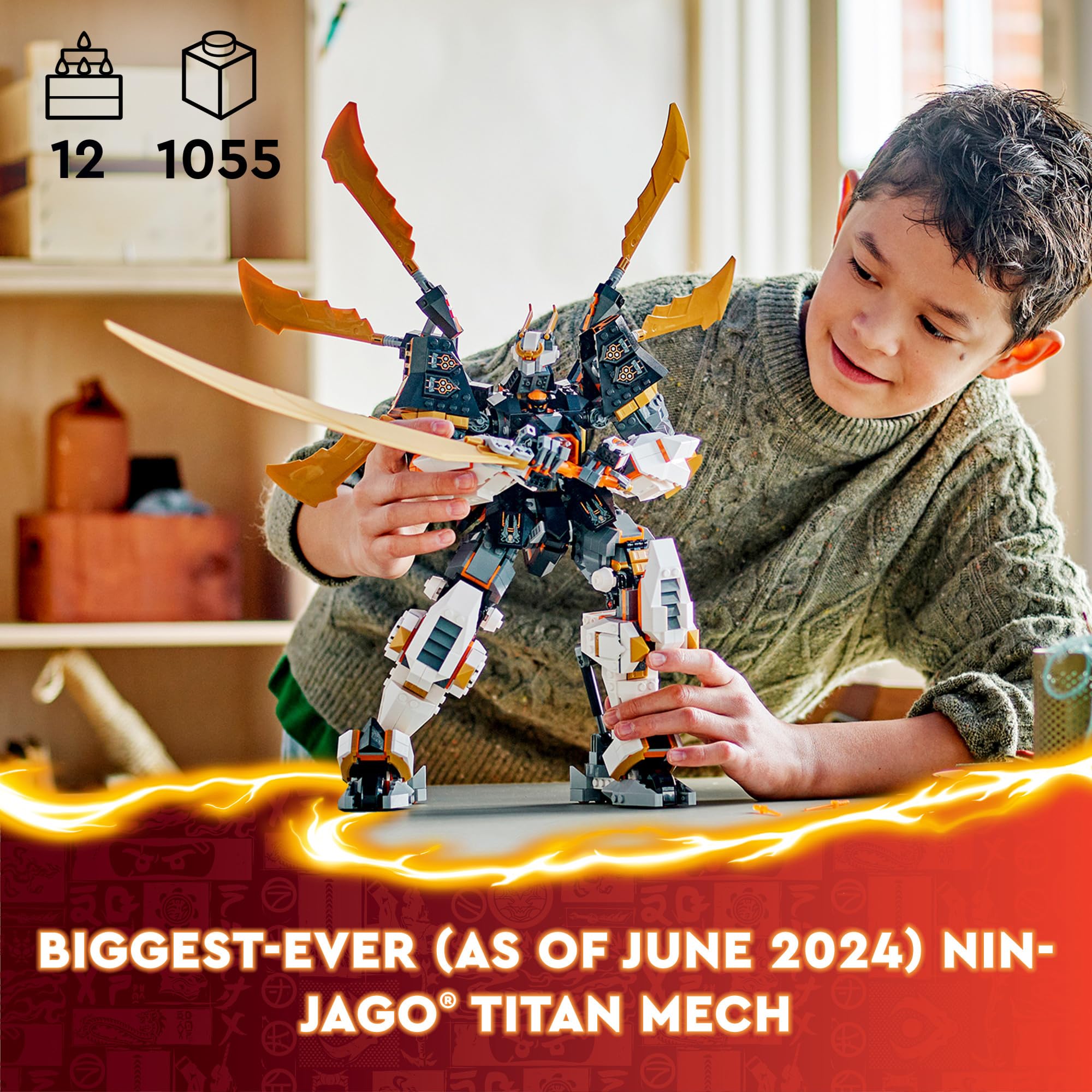 LEGO NINJAGO Cole’s Titan Dragon Mech Building Set with Ninja Minifigure – Dragon Wing Action Toy for Kids Ages 12+ (71821) | Birthday Gift for Boys & Girls | Creative Play & Ninja Adventure Scenes