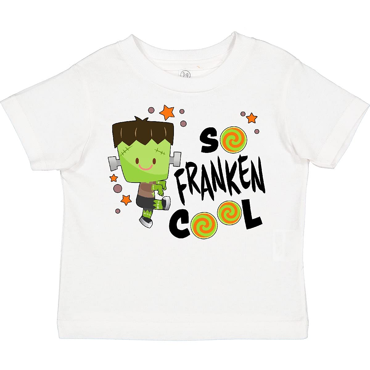Inktastic So Franken Cool - Fun Monster Toddler T-Shirt | Cute Halloween Costume & Casual Outfit for Boys & Girls | Perfect for Daycare, Playdates & Family Photos