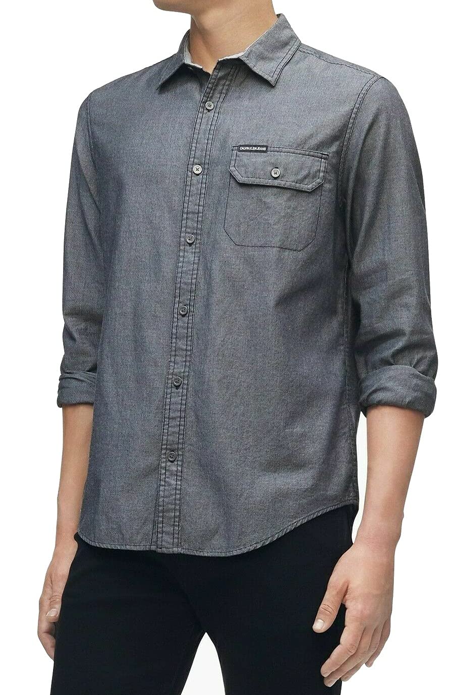 Calvin Klein Jeans Men's Classic Denim Button Down Shirt | Slim Fit Casual & Work Shirt | Perfect for Office, Date Night & Weekend Outings