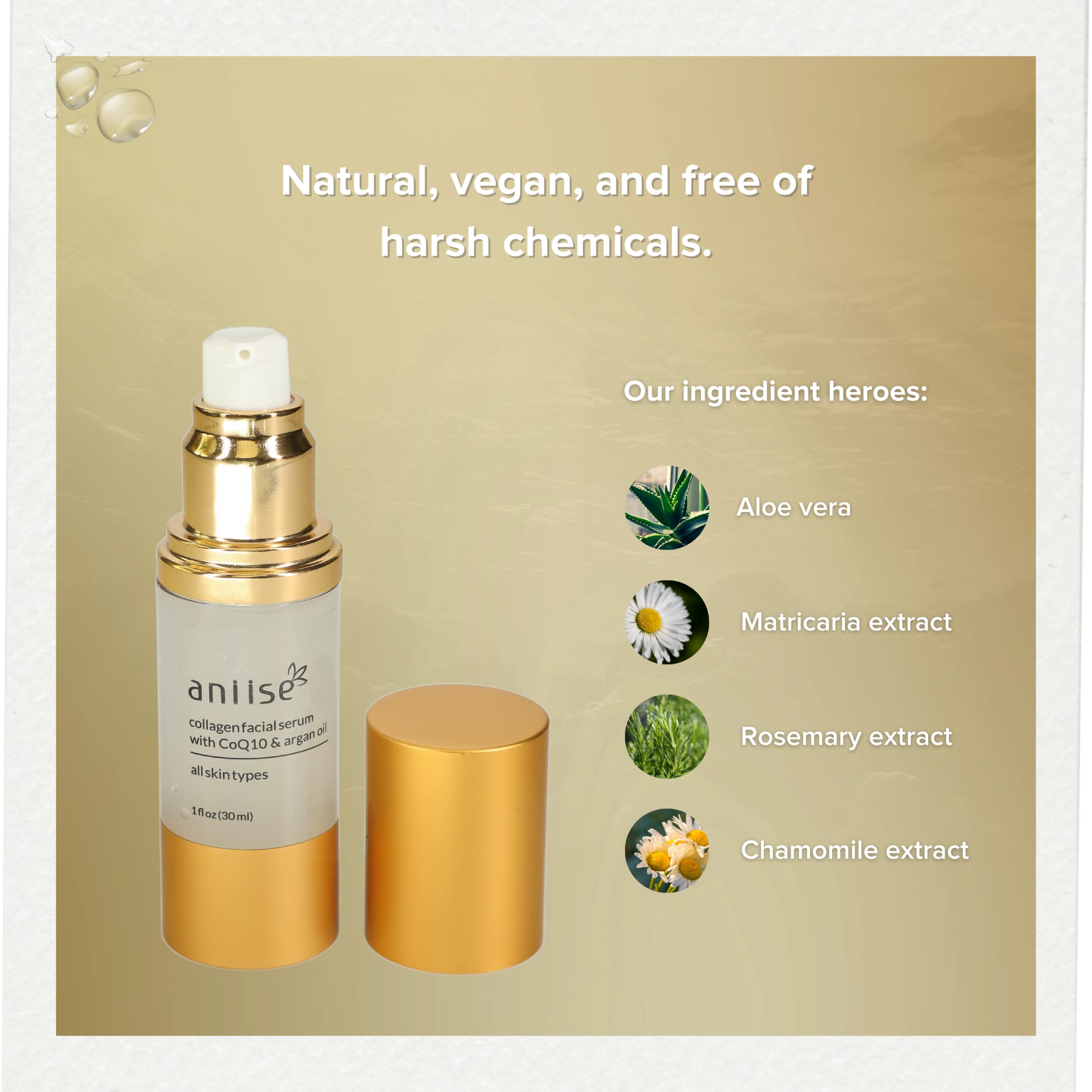 Best Anti-Aging Collagen Serum with Hyaluronic Acid, Vitamins C & E, CoQ10 & Argan Oil - Hydrating & Firming Face Treatment for Wrinkles & Fine Lines - Perfect for Night Routine & Daily Skincare