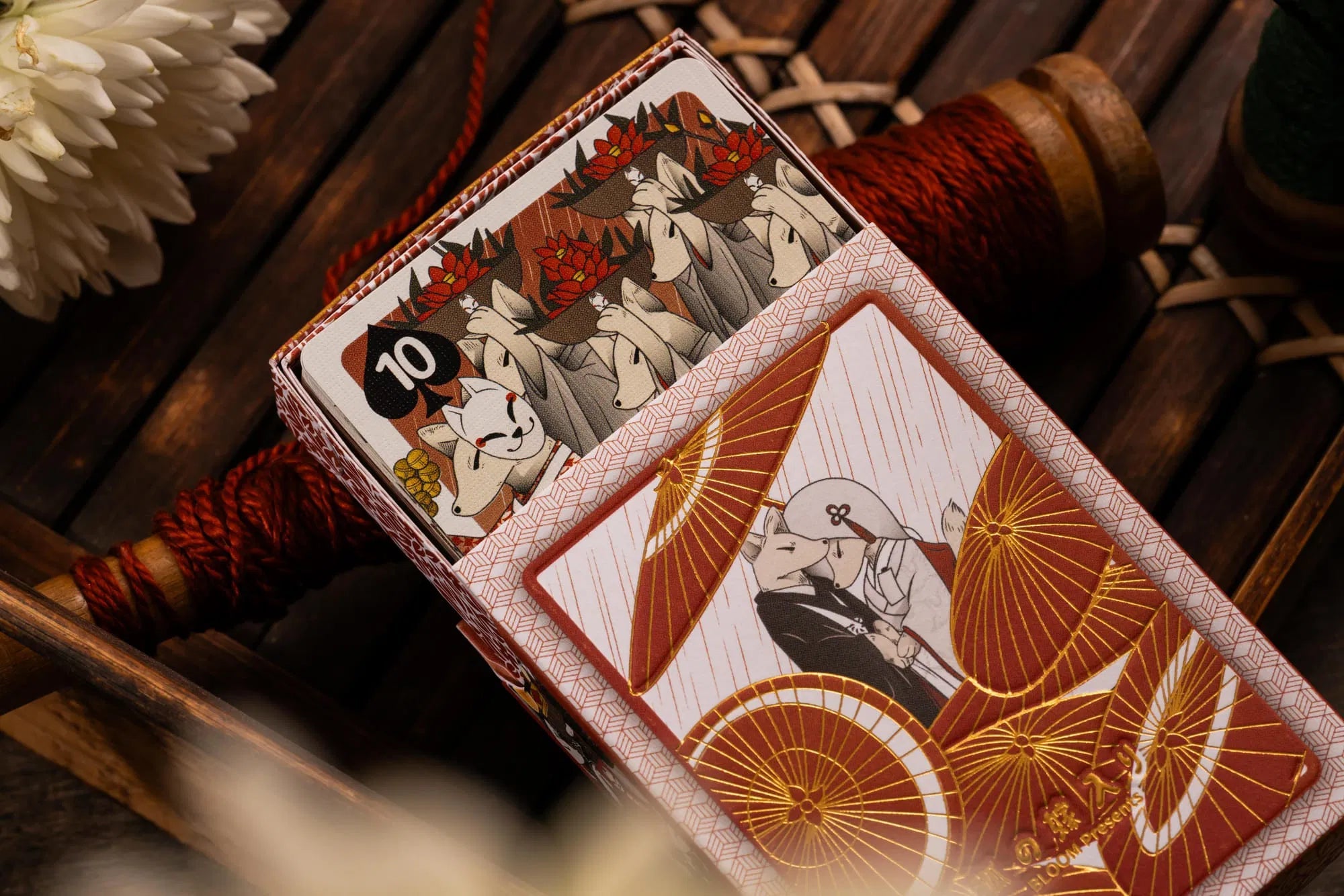 Fox's Wedding Playing Cards - Shinto Edition with Vanishing Box | Unique Japanese-Themed Card Deck for Magic Tricks, Collectibles & Game Nights