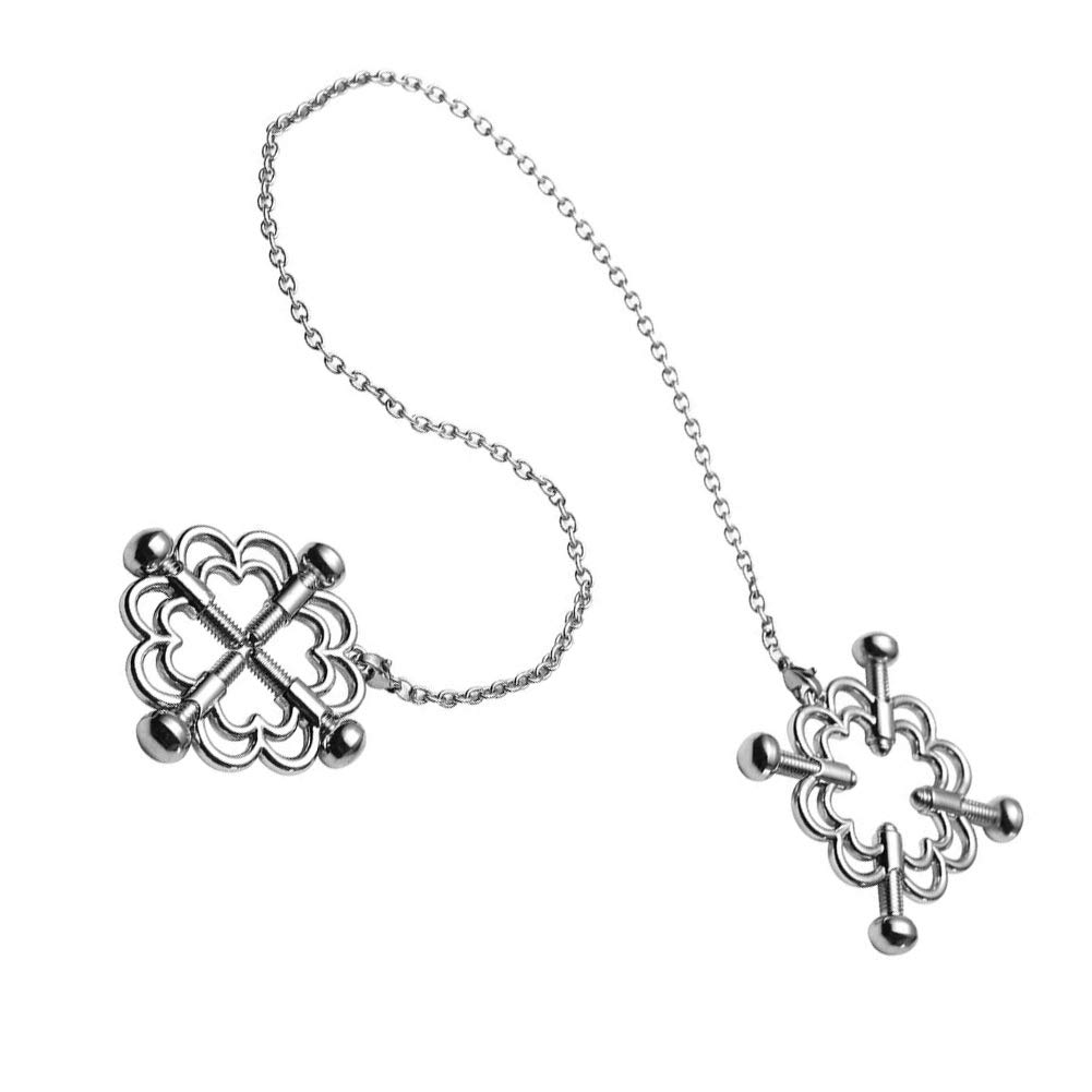 Stainless Steel Nipple Clamps with Chains - Adjustable SM Adult Sex Toys for Women & Couples | Sensual Play, BDSM Accessories, Intimate Enhancer for Bedroom Fun