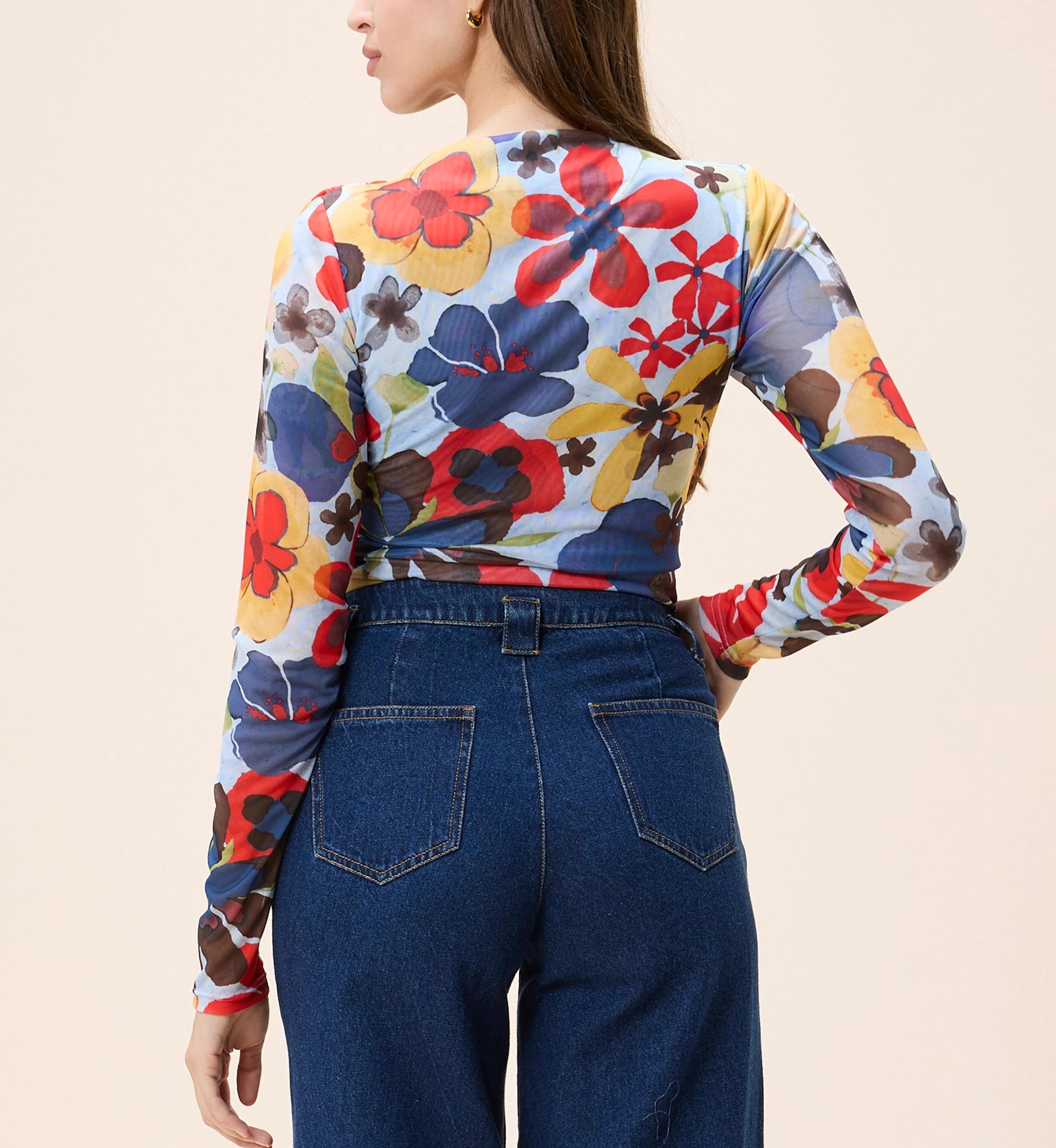 Remy Top - Soft Heather Knit Blouse with Foraged Violet Floral Print | Women's Casual Wear for Spring & Summer Outfits