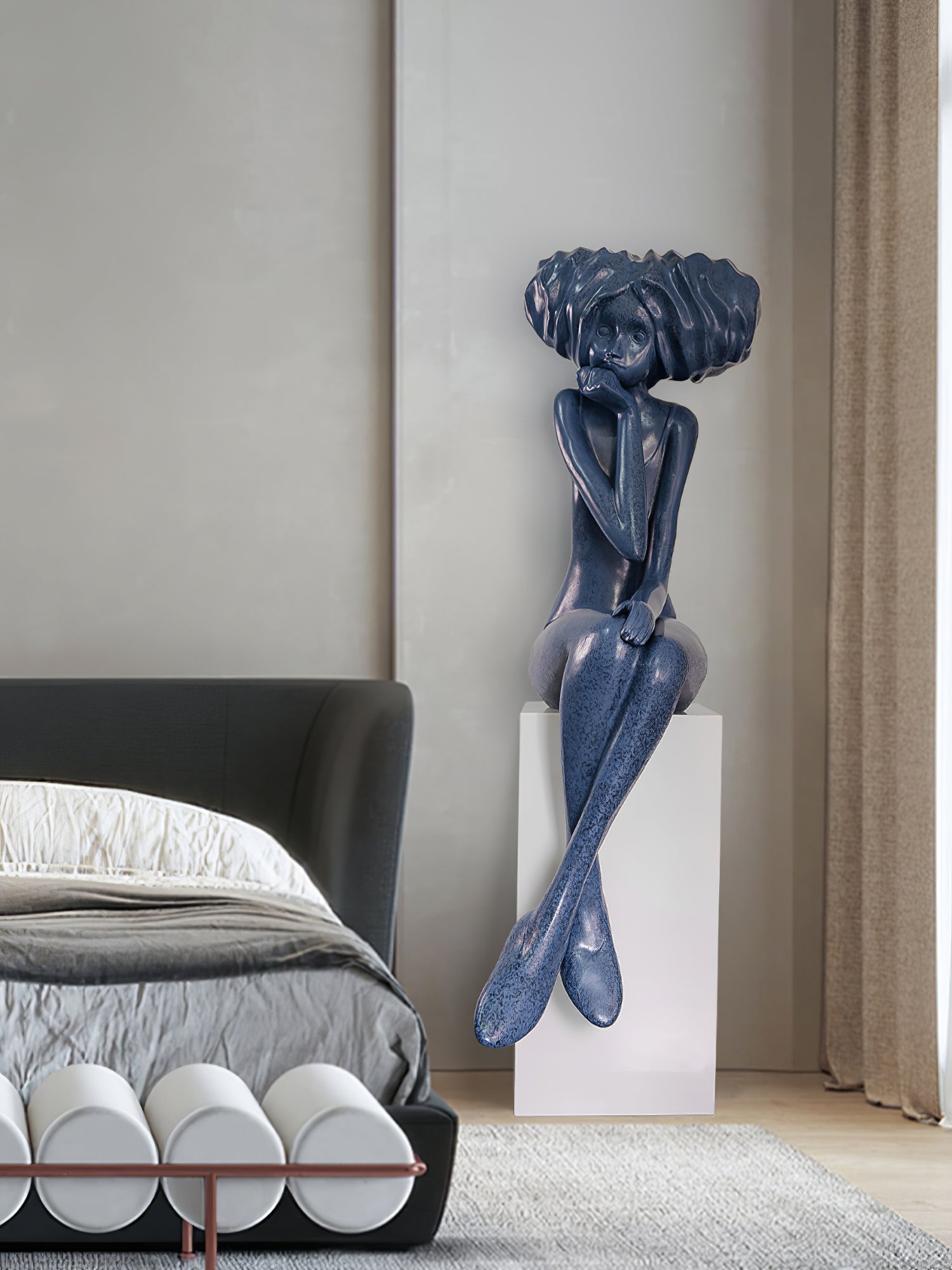 Zen Girl Meditation Statue - Handcrafted Yoga Sculpture for Home Decor, Office Desk & Garden Serenity
