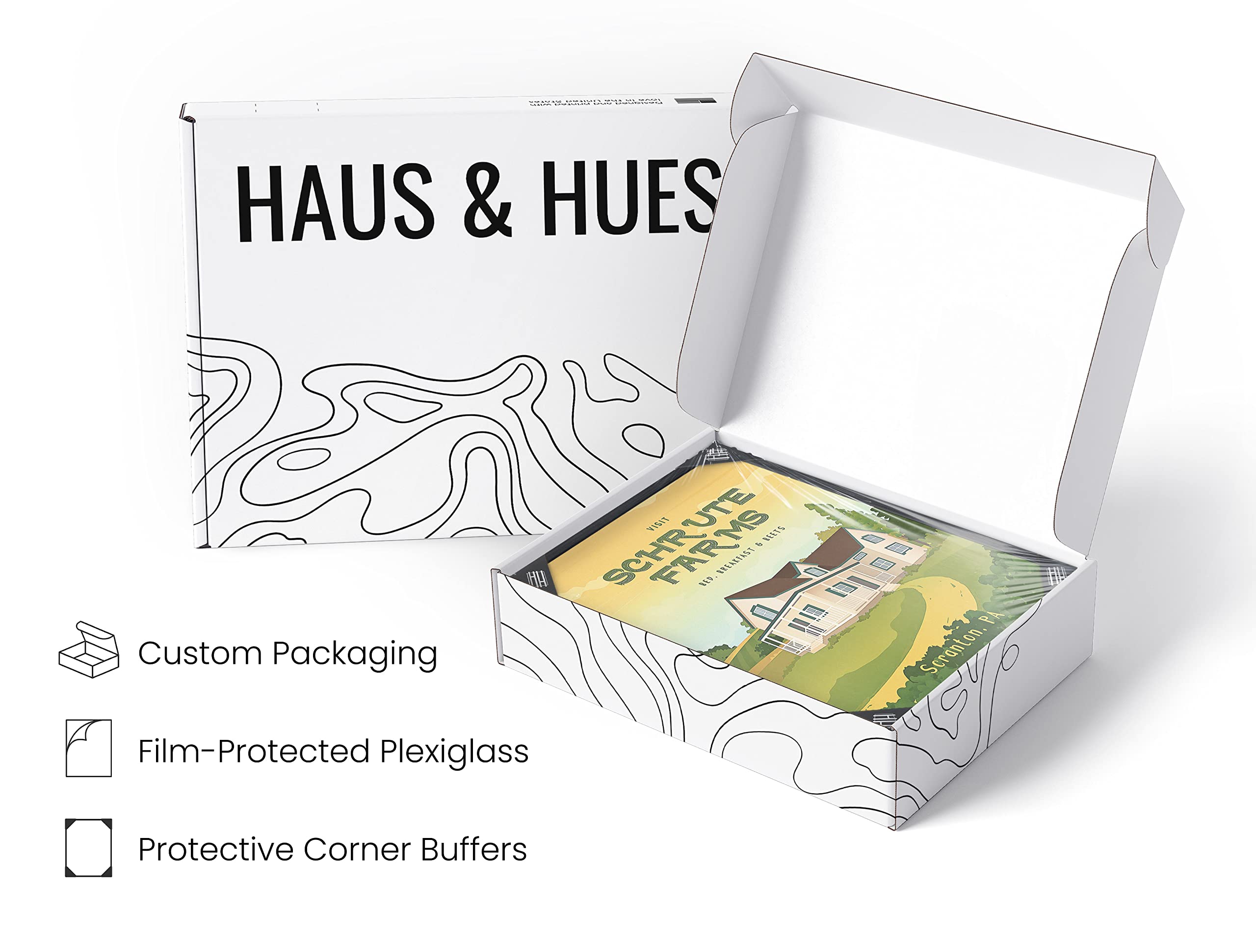 HAUS AND HUES Schrute Farms Dwight Schrute Office Poster - 16x20 Black Framed Wall Art for Office Decor | Funny TV Show Themed Print for Fans, Home & Workplace