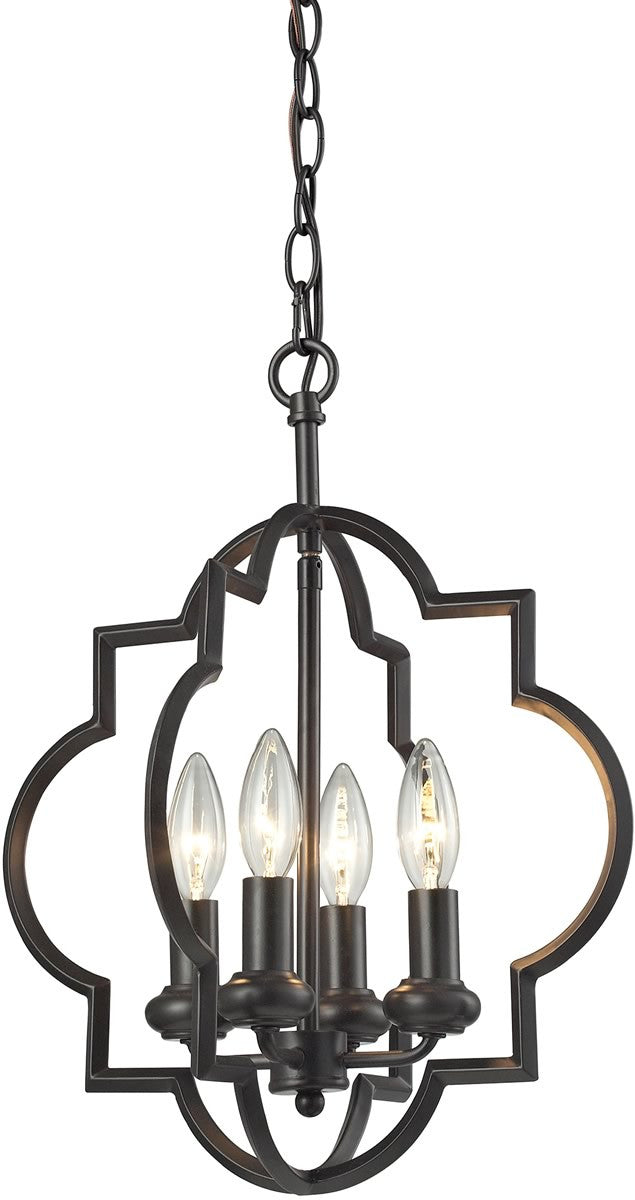 14W 4-Light Pendant Light Fixture in Oil Rubbed Bronze Finish - Perfect for Kitchen Island, Dining Room, and Entryway Lighting