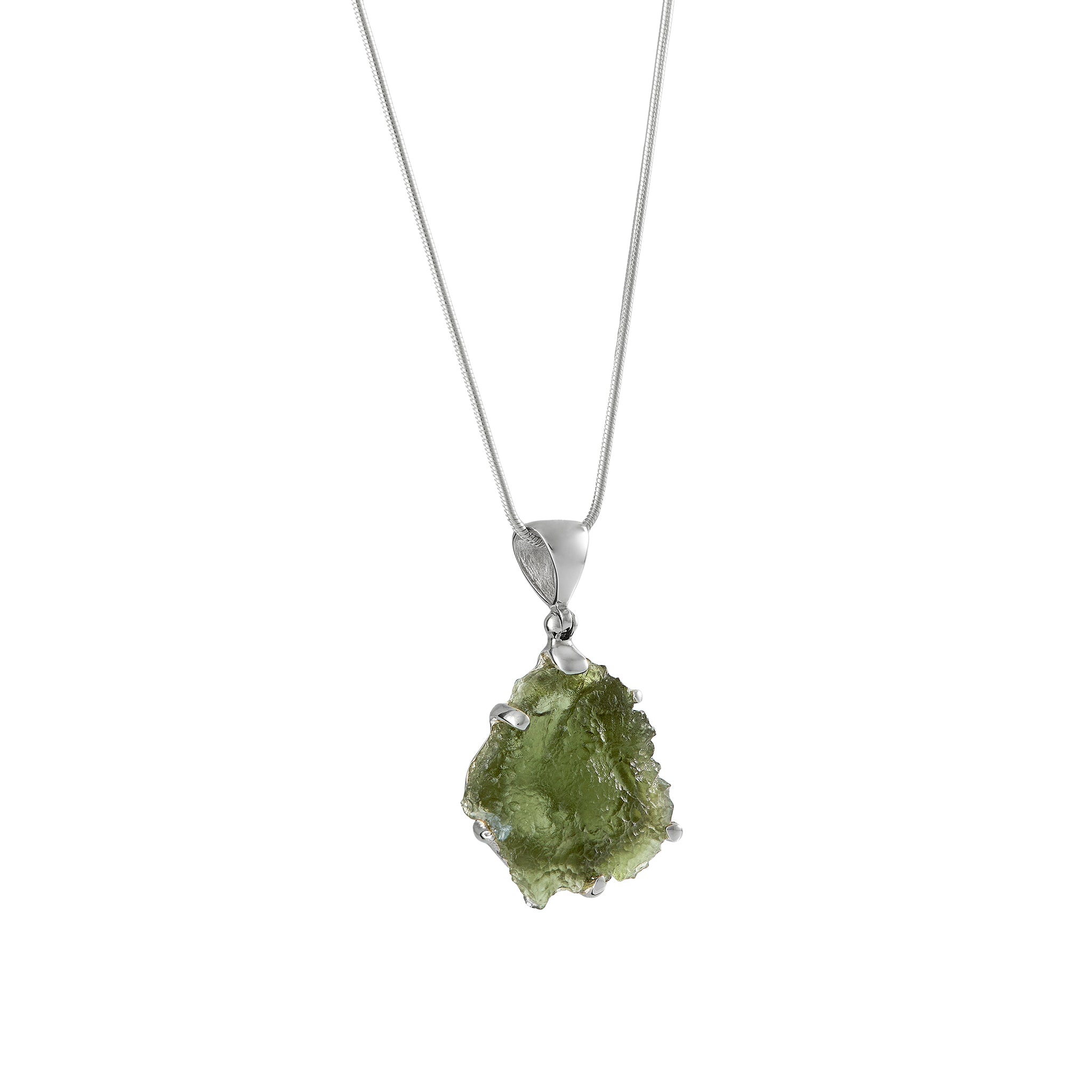 Authentic Moldavite Pendant Necklace - Genuine Czech Green Meteorite Gemstone Jewelry for Spiritual Healing & Energy Protection | Perfect for Meditation, Reiki, and Crystal Therapy