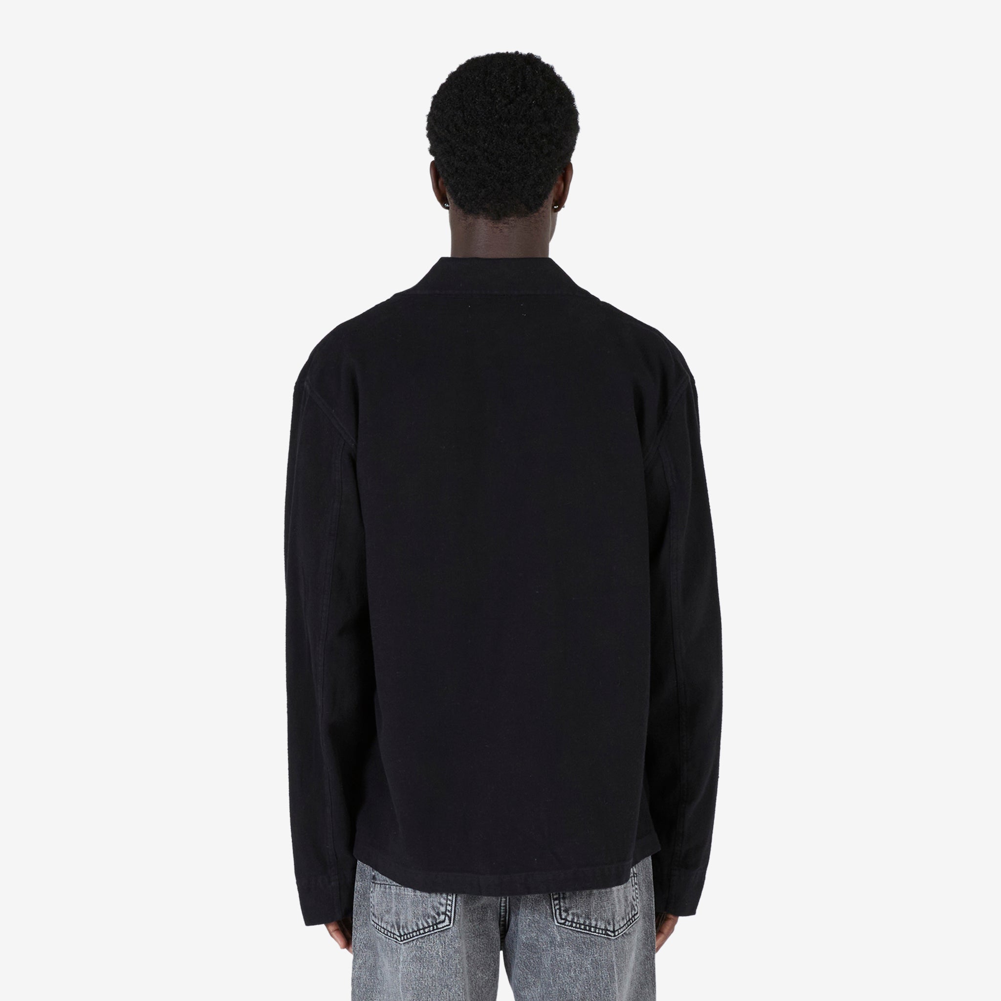 Men's Black Brushed Cotton Coach Jacket - Lightweight Casual Evening Outerwear for Streetwear & Fall Layering