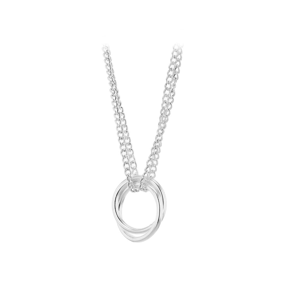 Tuscany Silver Women's Linked-Rings Double-Curb Chain Adjustable Bracelet & Necklace Set - Elegant Jewelry for Daily Wear, Parties & Gifts