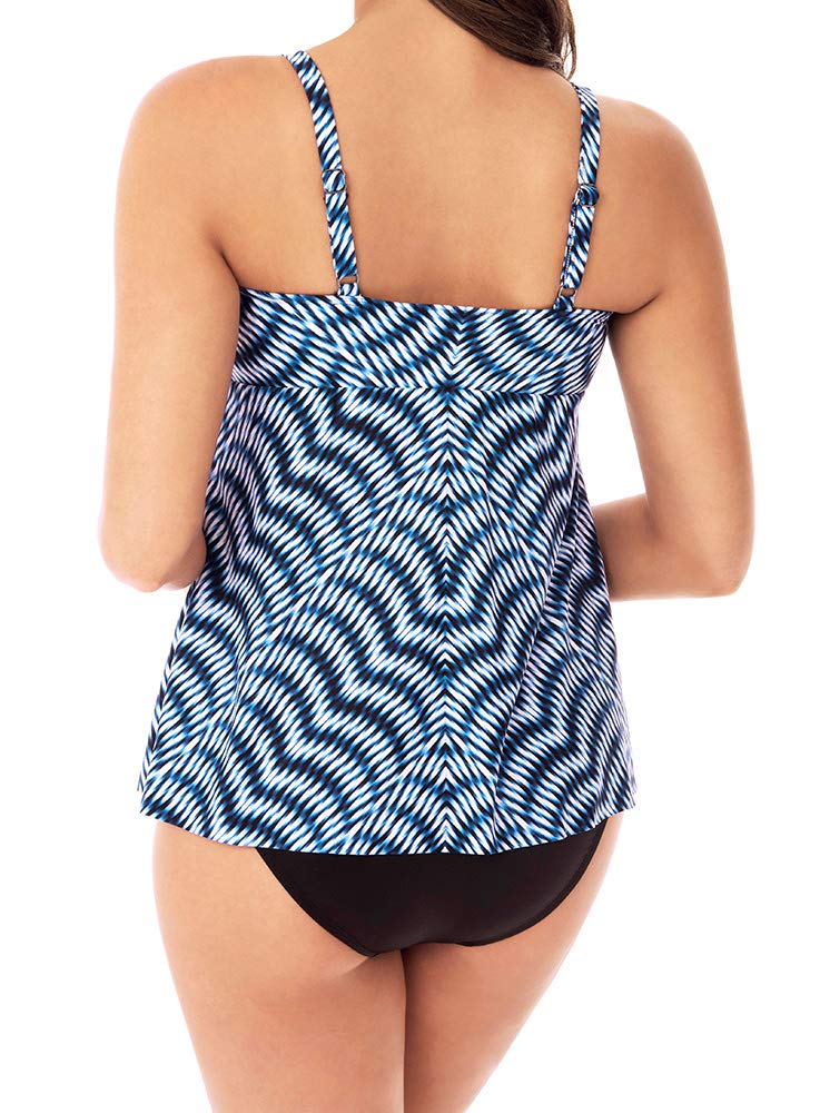 Miraclesuit Women's Hypnotique Kami Underwire Tummy Control Tankini Swimsuit Top - Perfect for Beach Vacations, Pool Parties & Summer Getaways