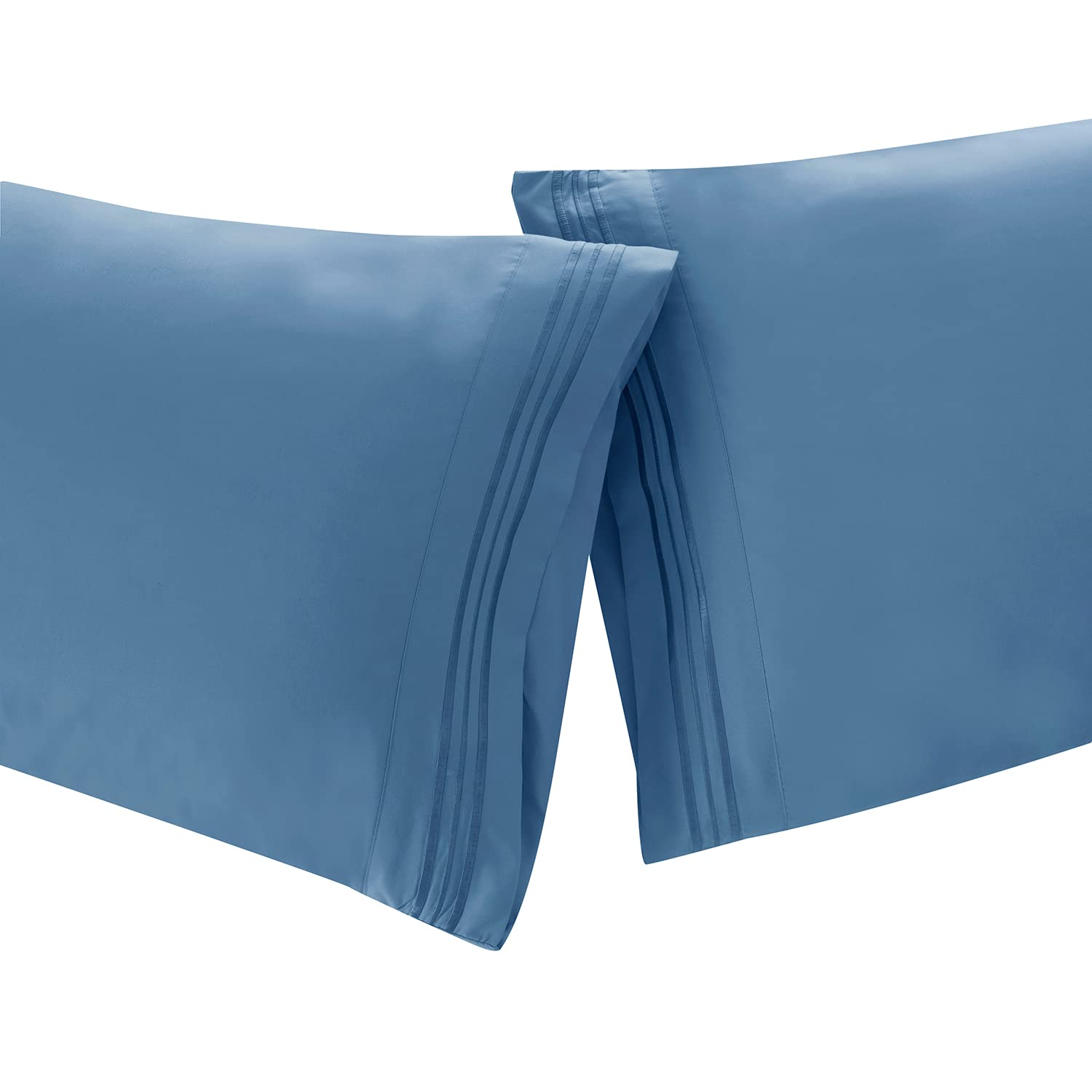 Clara Clark Standard & Queen Size Pillow Cases Set of 2 - Ultra Soft Microfiber Pillow Covers with Envelope Closure - Lightweight & Breathable Bedding Accessories - Blue Heaven - Perfect for Home, Hotel, and Guest Room Decor