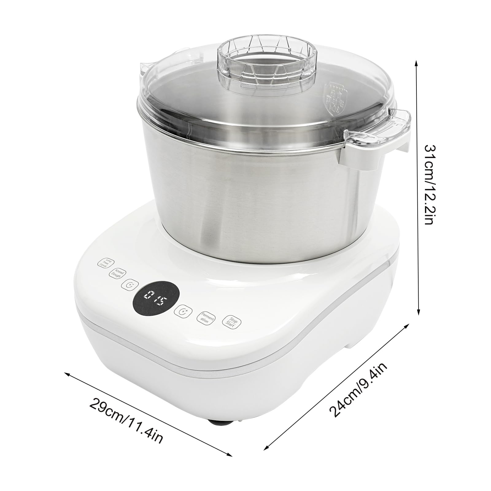Electric Dough Maker with Ferment Function - 5L/169.09Oz Stainless Steel Dough Mixer Machine, 200W Microcomputer Timer Kneading Machine for Pizza, Bread, Pastry - Perfect for Home Baking & Commercial Kitchen Use