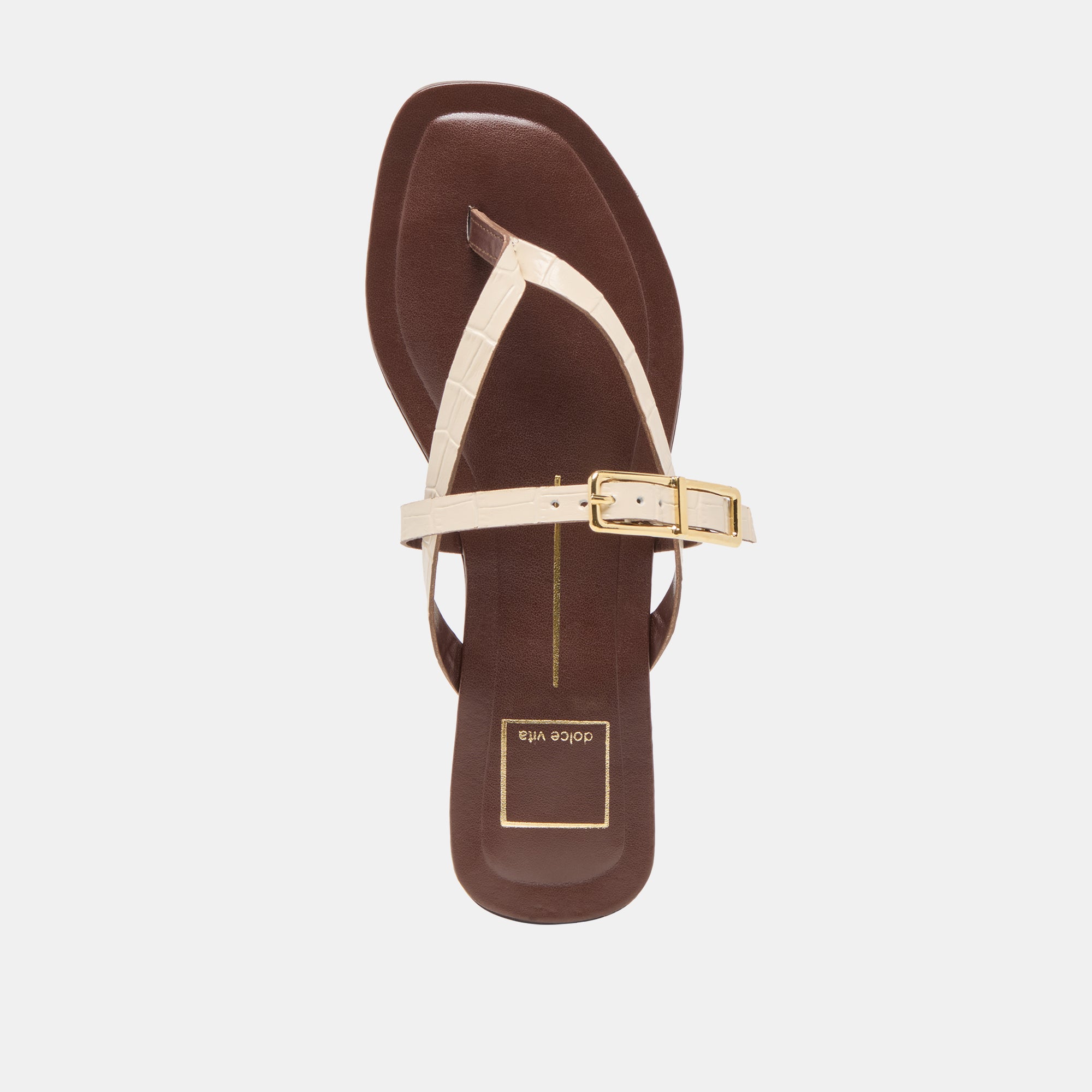 PIERS Women's Beige Crocodile Embossed Leather Sandals - Comfortable & Stylish for Summer, Beach, and Casual Outings