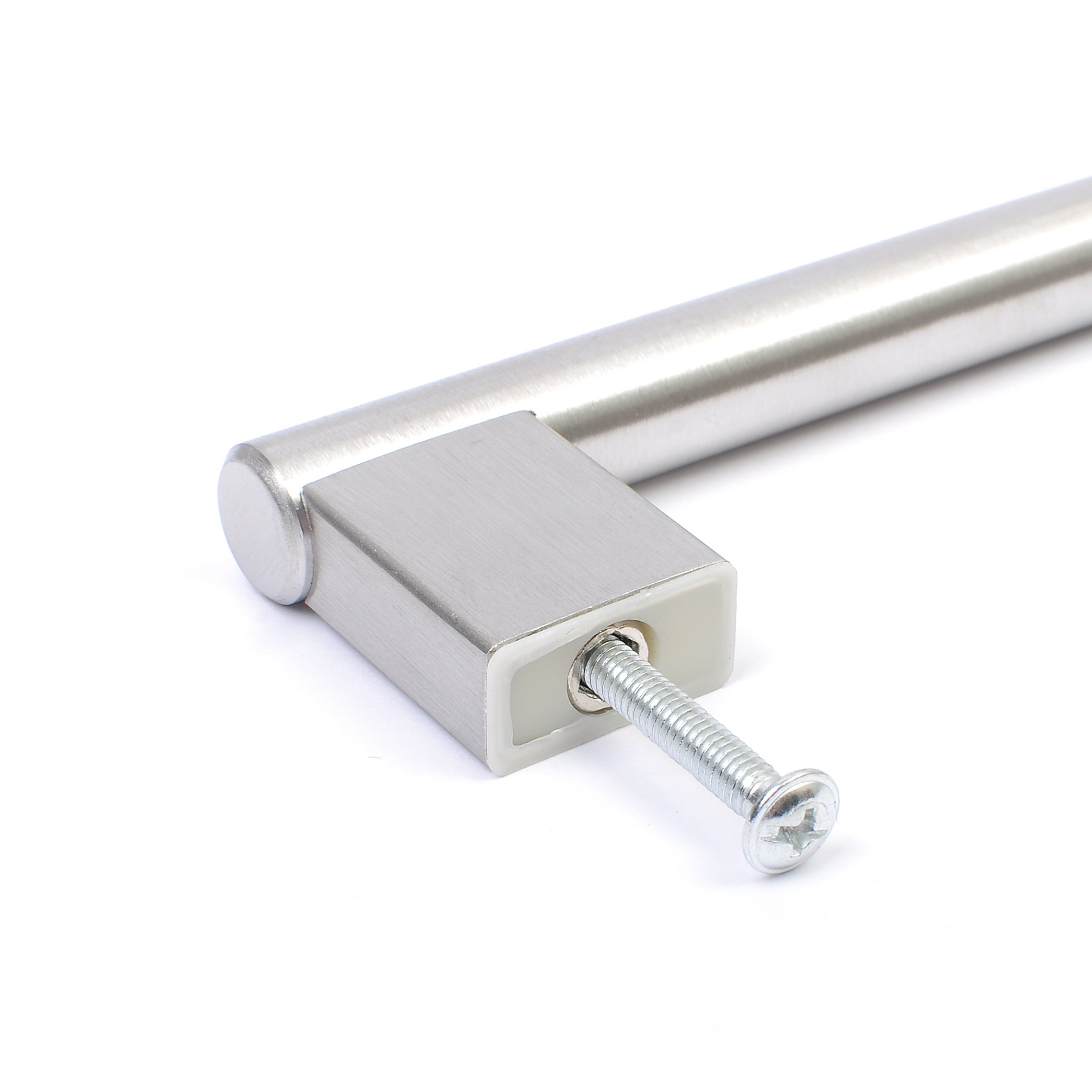 Stainless Steel Kitchen Cabinet Door Handle - Brushed Nickel Keyhole Boss Bar Knob (20mm, 320mm) for Modern Home & Office Cabinets