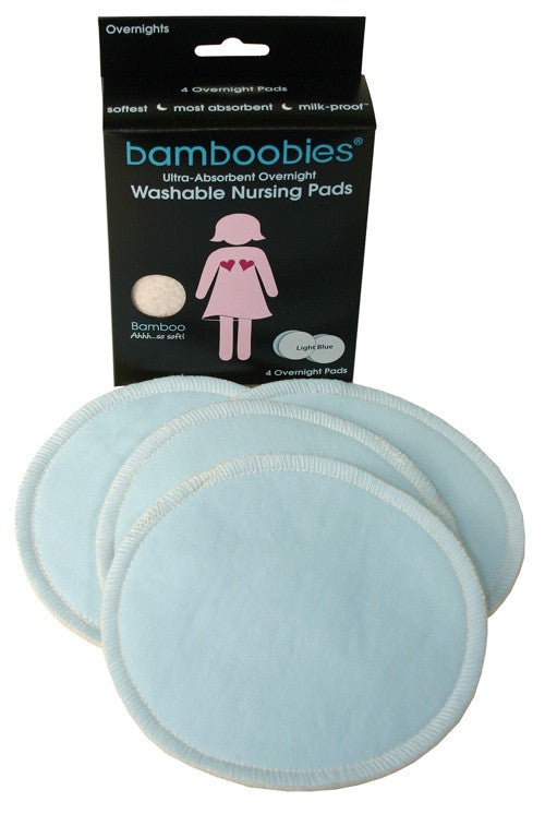 Bamboo Nursing Pads for Breastfeeding - Ultra Soft & Absorbent Overnight Breast Pads, 2 Pairs - Perfect for Comfortable Sleep & Leak Protection