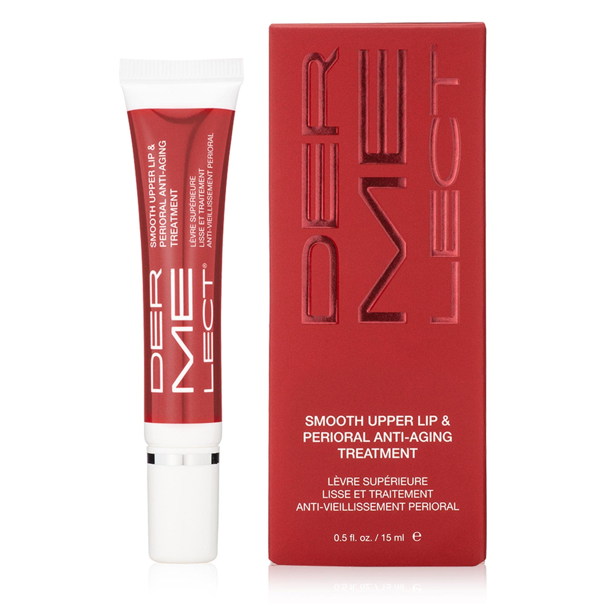 Dermelect Smooth Upper Lip Anti-Aging Cream with Hyaluronic Acid, Collagen & Retinol - Brightening & Smoothing Treatment for Lip Lines, Smile Lines, Discoloration - Prevents Lipstick Bleeding & Feathering - 0.5 oz - Perfect for Daily Lip Care & Makeup Prep