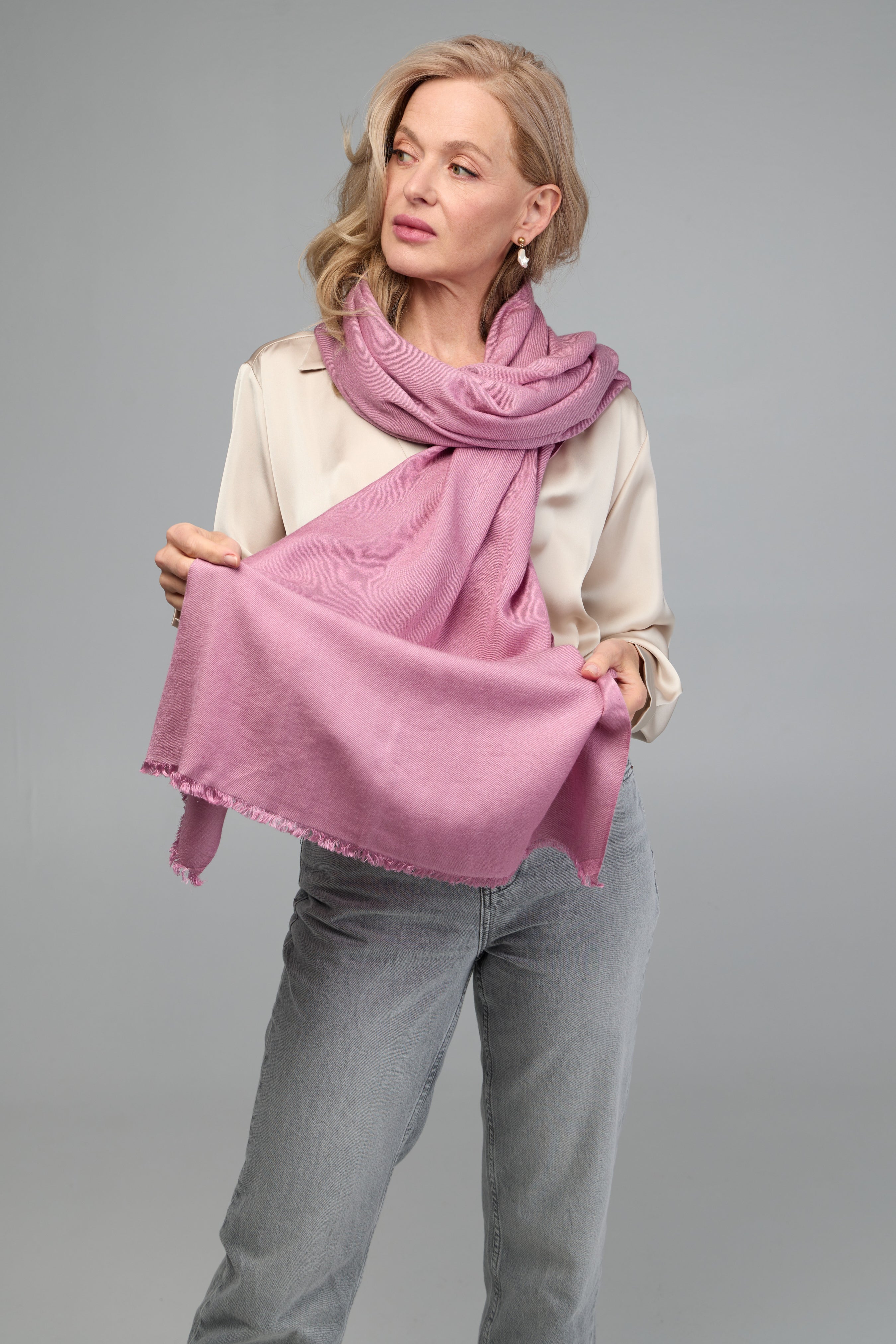 Luxury Cashmere Silk Scarf for Women - Soft Winter Wrap Shawl - Perfect for Office, Travel & Special Occasions