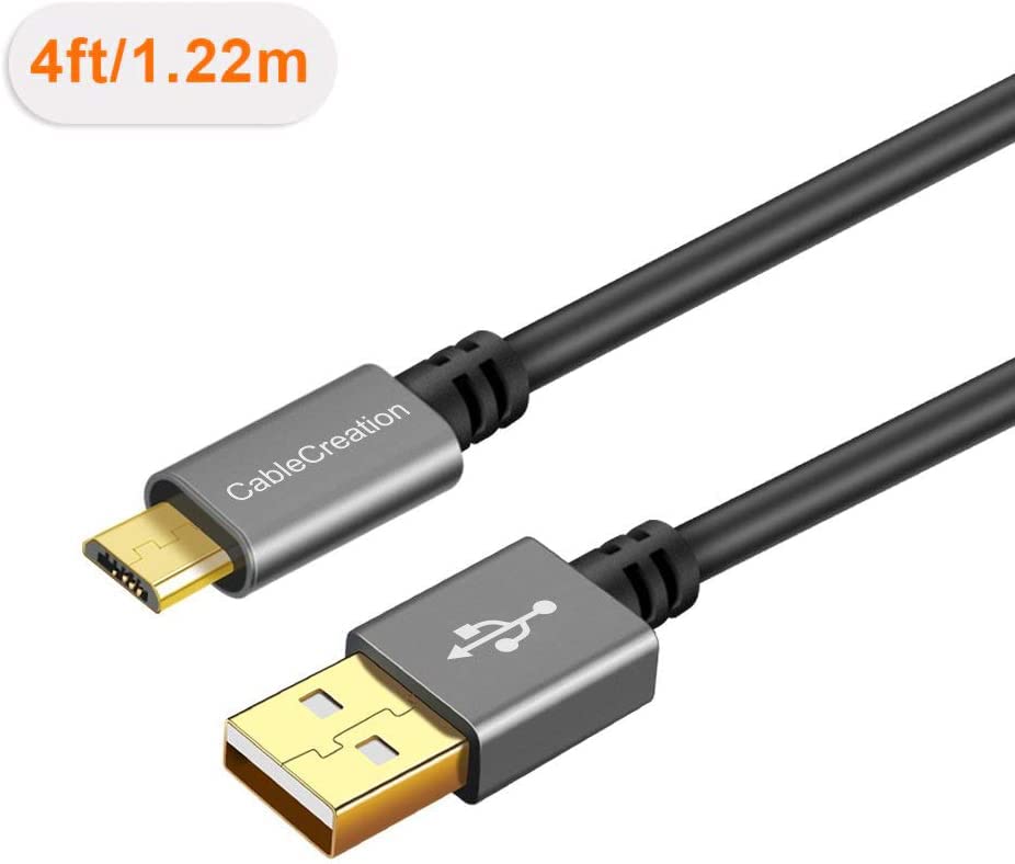 Coiled USB to Micro USB Cable 2.0 (0.56-4ft) - for Android, Tablet & Car Charger - Space Gray