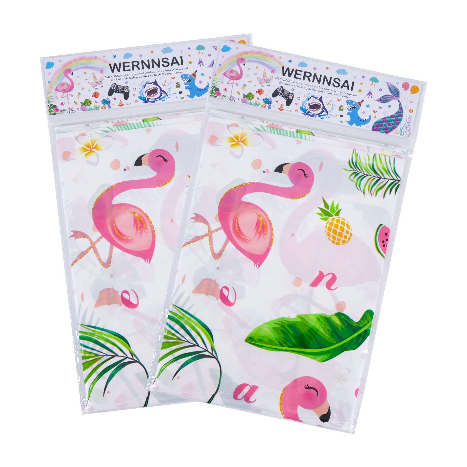 WERNNSAI Flamingo Tablecloth - 2 Pack 108