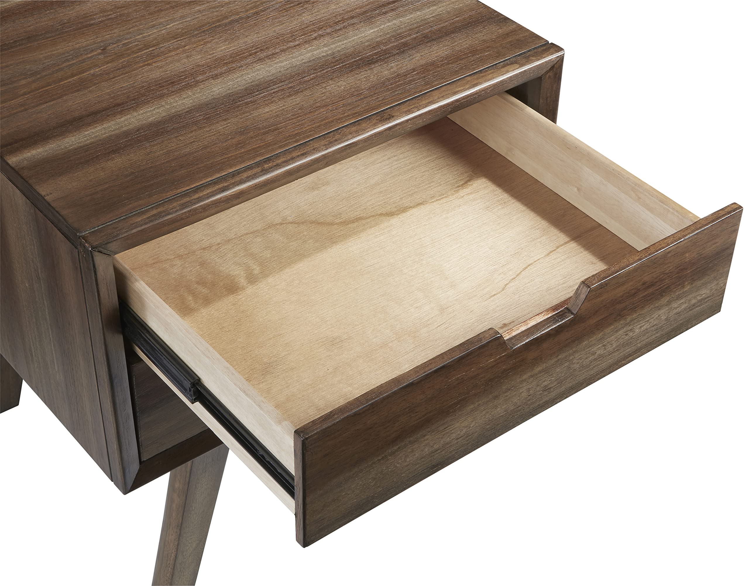 Progressive Furniture Bungalow End Table with Drawers - Brown/Caramel Wooden Side Table for Living Room, Bedroom & Office