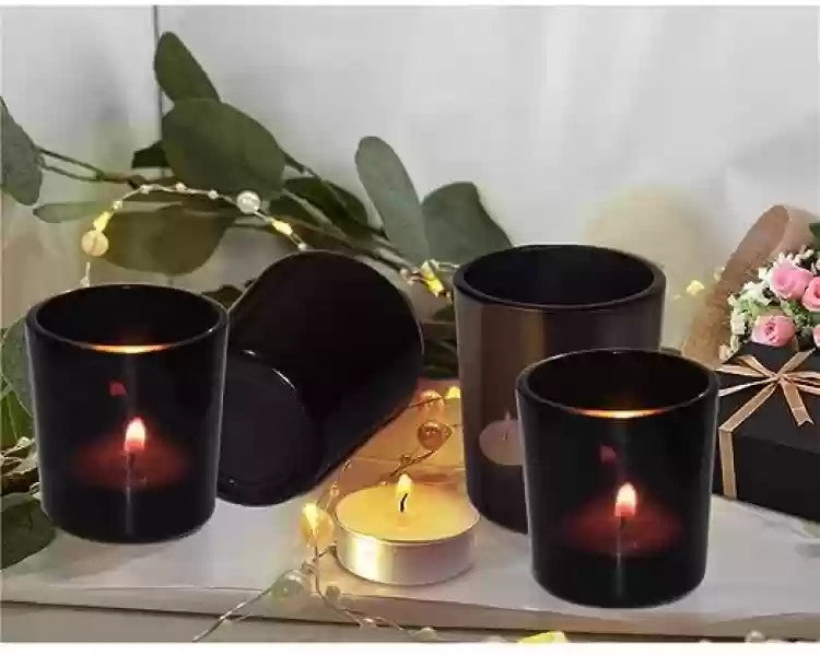 10 Pack Black Matte Tealight Candle Holders - 6.5cm Small Candle Cups for Wedding Decor, Romantic Proposals, Holiday Parties, Home Decoration & Festive Centerpieces