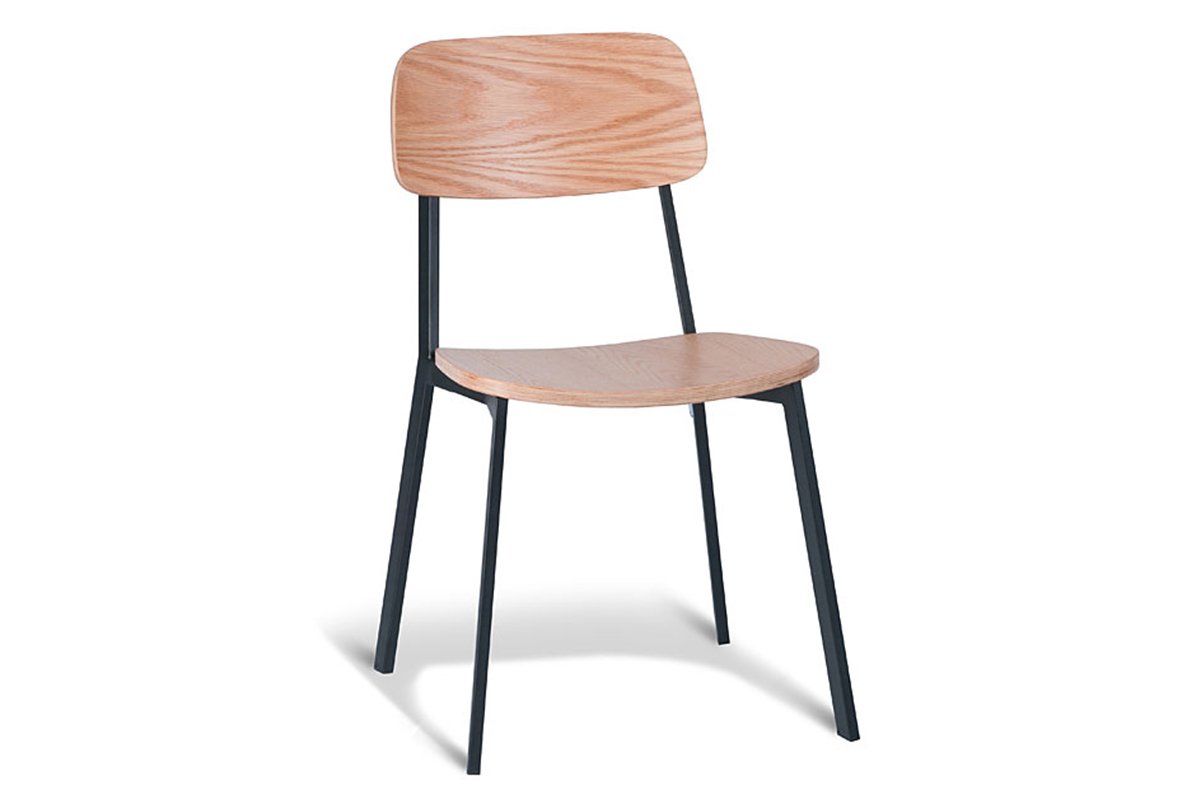 MS Hospitality Croydon Side Chair with Veneer Seat - Modern Dining Chair for Restaurants, Cafes & Home Decor - Perfect for Indoor Dining & Office Use