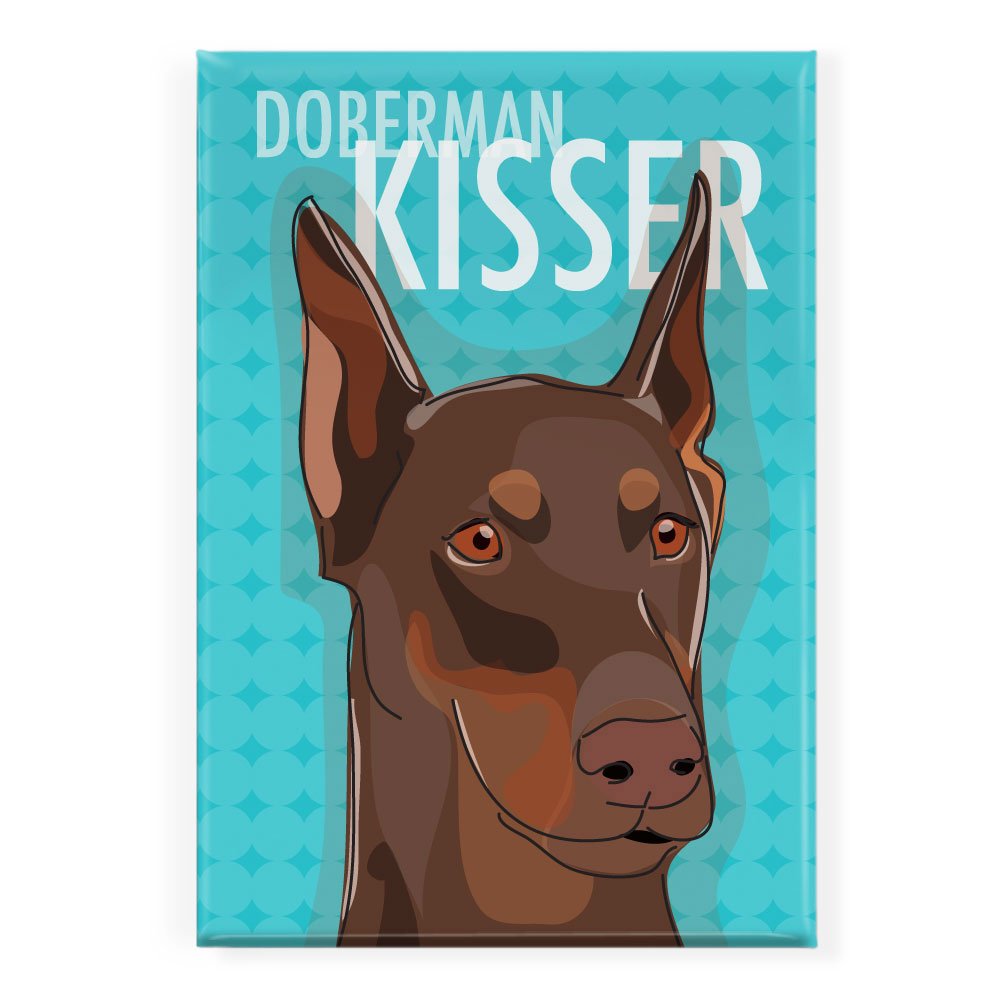 Doberman Kisser Red Doberman Pinscher Fridge Magnet - Funny Dog Lover Gift for Pet Owners, Kitchen & Office Decor