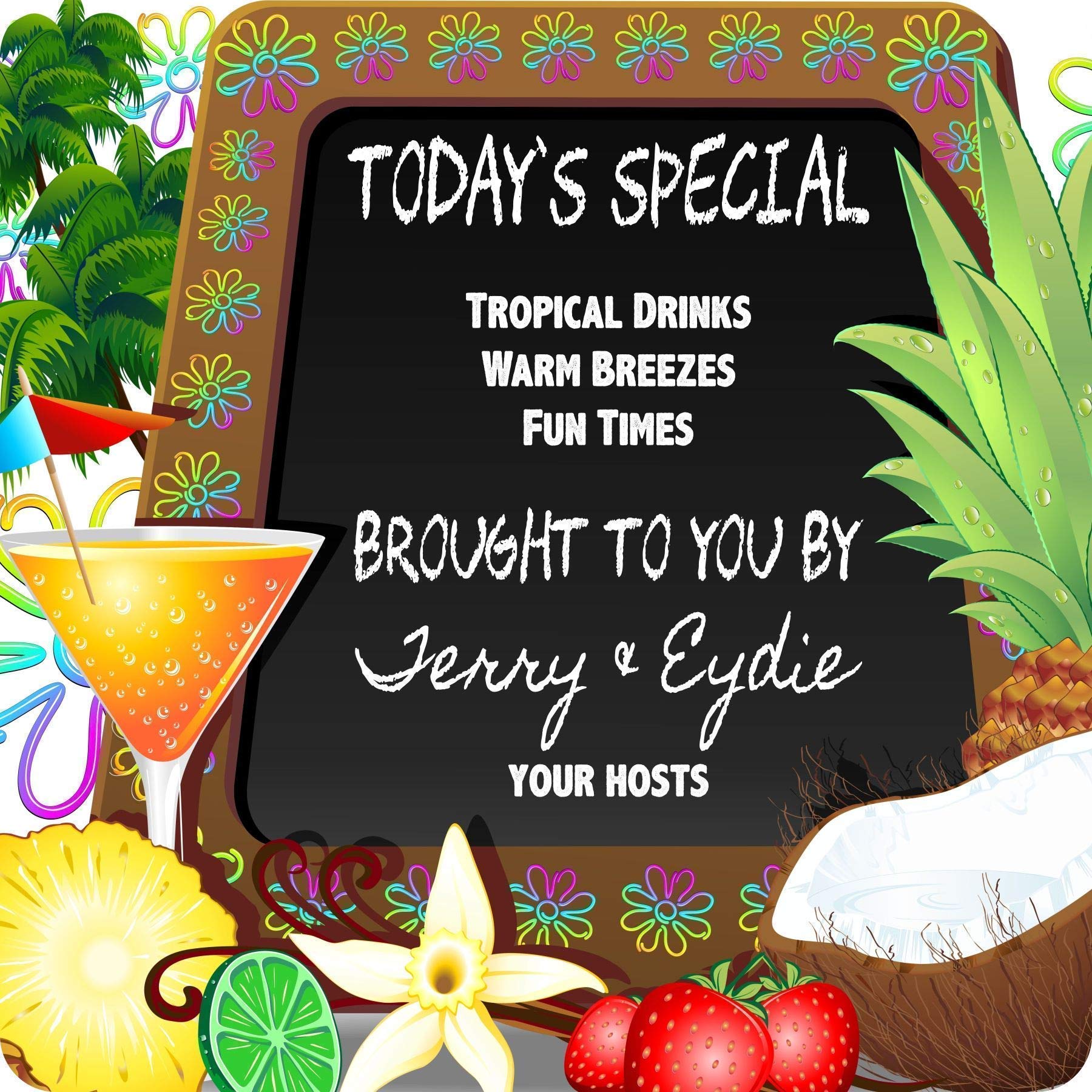 Personalized Beach House Bar Sign - Custom Chalkboard Effect Wall Décor for Outdoor & Indoor Use - Perfect for Beach Themed Parties, Backyard Decor, and Coastal Home Decor