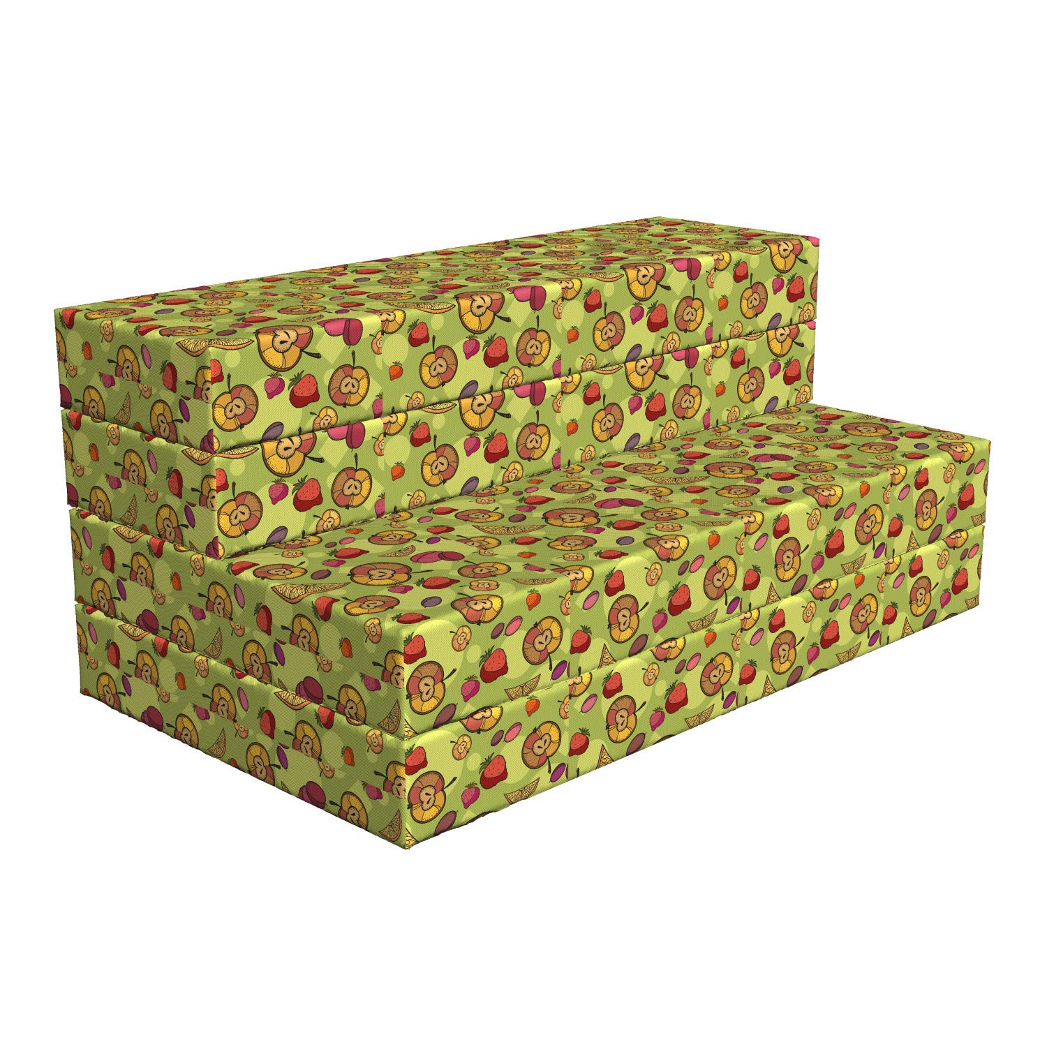 Ambesonne Fruit Print Foldable Mattress - Fresh Mix Apple Plum Berry Design, 78.7