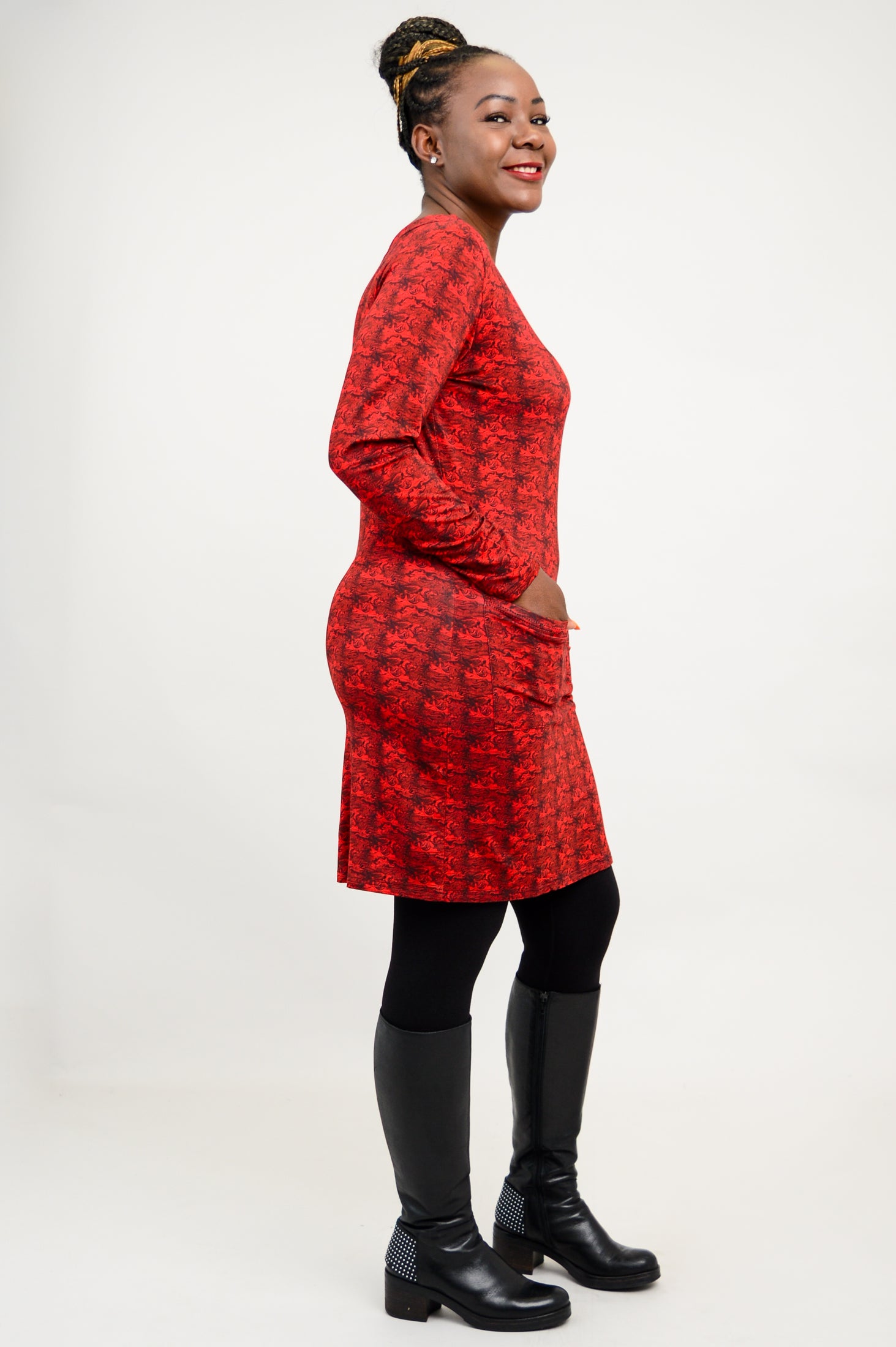 Lola Long Sleeve Dress - Soft Bamboo Fabric for Women | Intro Vision Collection | Perfect for Office Wear, Date Night & Fall Layering