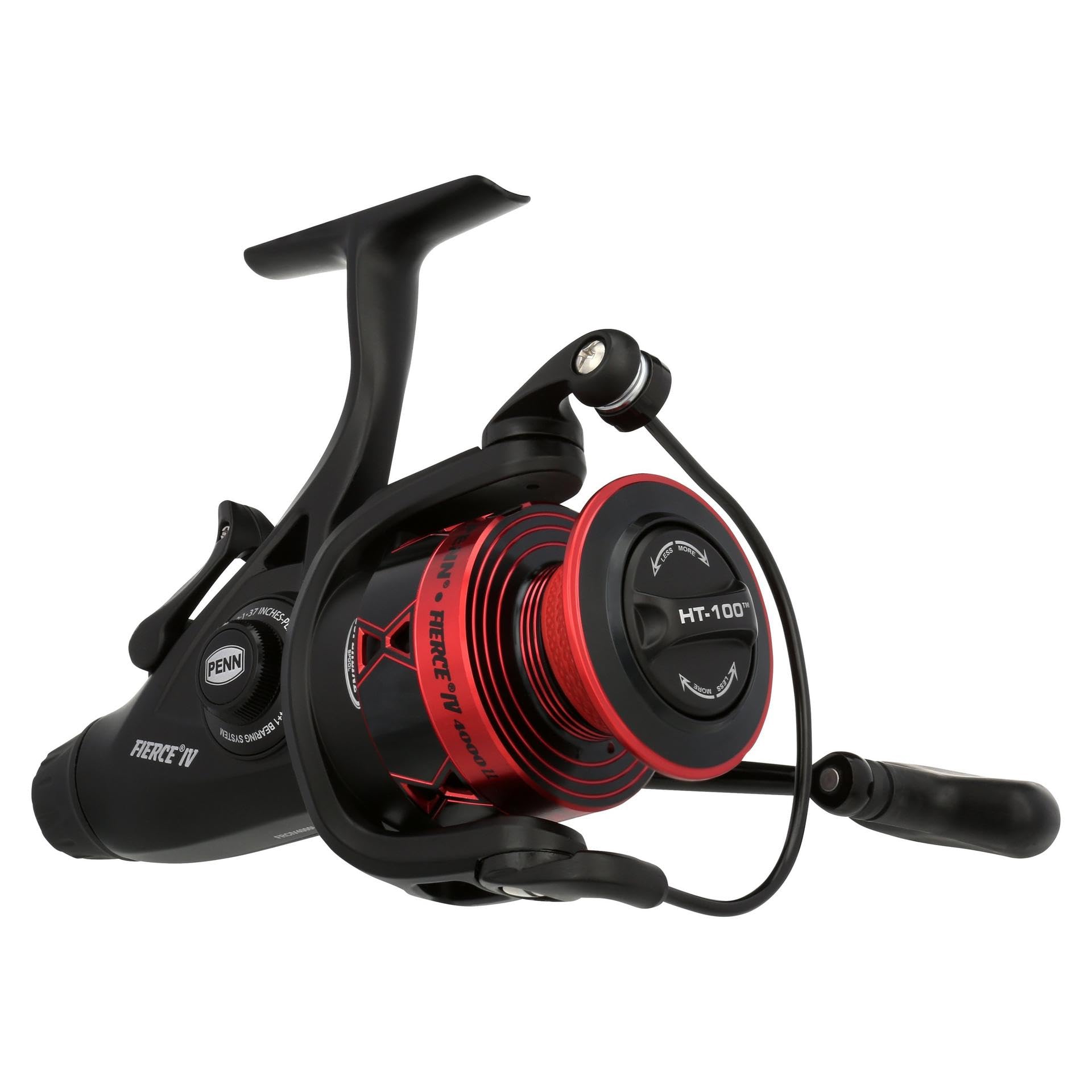 Penn Fierce IV Saltwater Spinning Reel - Heavy Duty Fishing Reel for Saltwater & Freshwater, Ideal for Boat, Kayak, Shore, Surf Fishing, Jigging & Spinning | Durable Black/Red Design | Perfect for Deep Sea, Inshore & Beach Angling