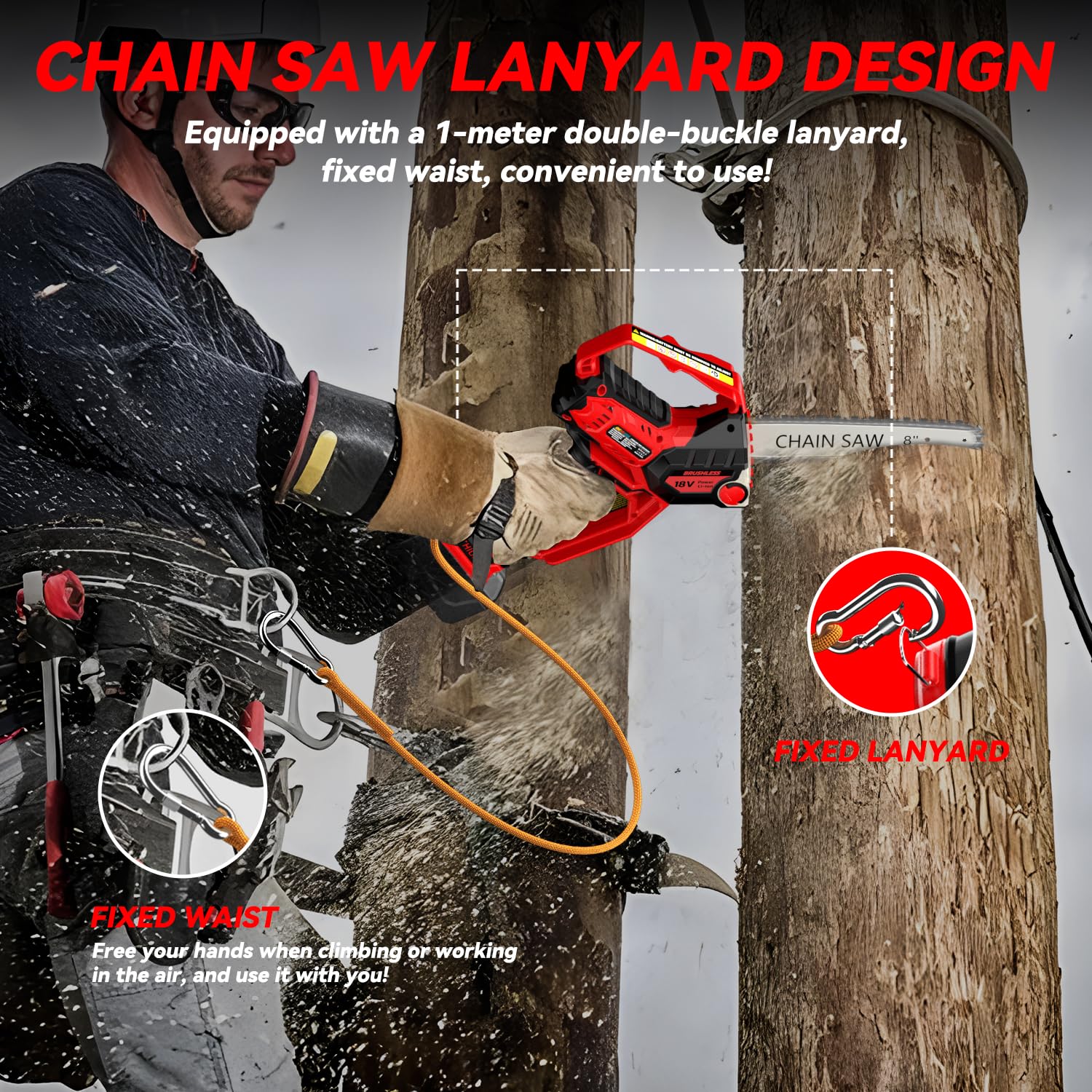 Milwaukee M18 Battery Mini Chainsaw - 8-Inch & 6-Inch 2-in-1 Cordless Electric Chainsaw with Brushless Motor & Auto-Oiler | 800W Handheld Chainsaw for Tree Pruning, Wood Cutting, Yard Work & DIY Projects (Battery Not Included)