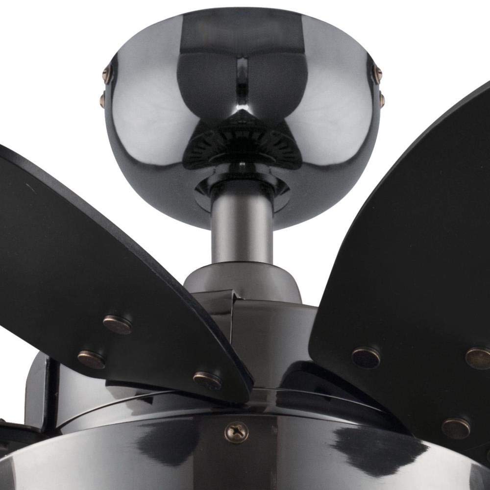 24-Inch Ciata Small Ceiling Fan with Dimmable LED Light - Gun Metal Finish, Reversible Black/Graphite Blades & Frosted Glass Shade - Perfect for Bedroom, Living Room, and Office Spaces