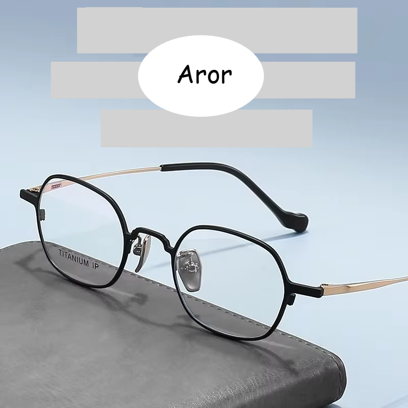 Aror Women's Full Rim Polygon Square Titanium Acetate Eyeglasses Frame 41338 - Stylish & Lightweight for Work, Reading & Fashion Accessories