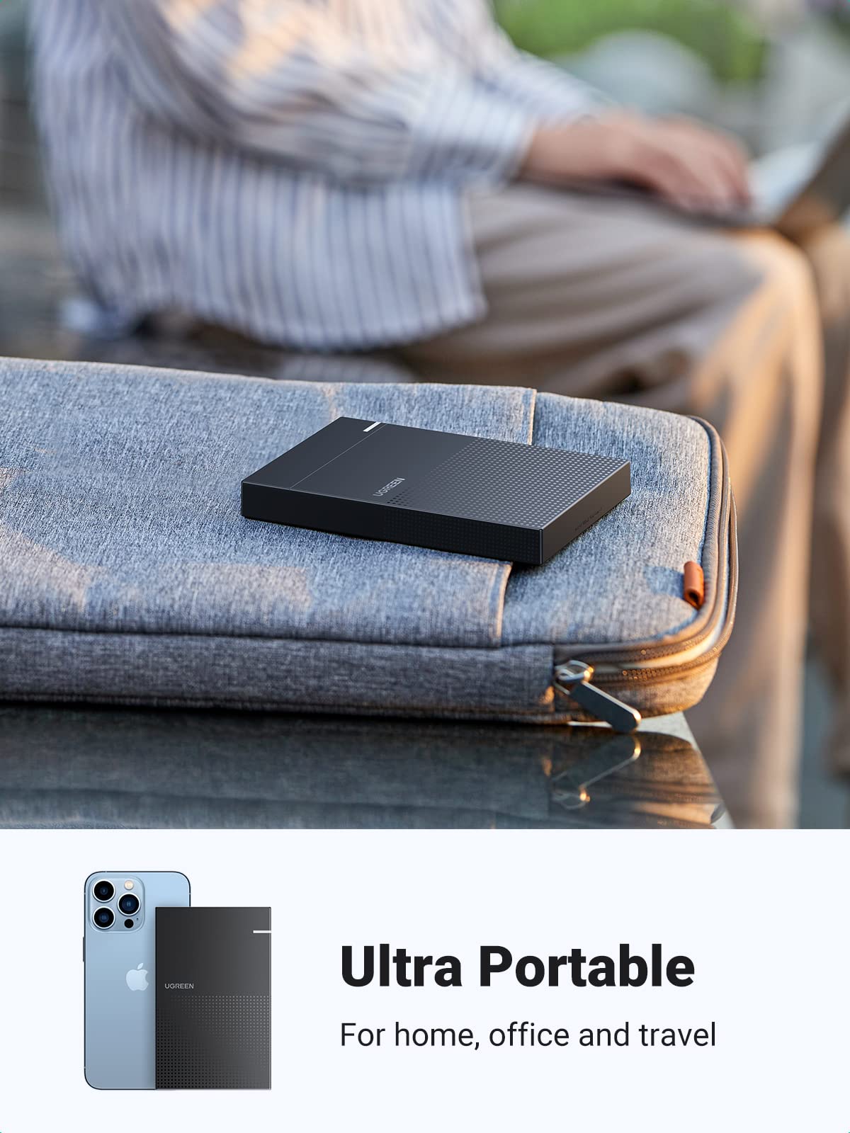 UGREEN USB C to SATA 2.5 Inch External Hard Drive Enclosure - Portable SSD HDD Case for MacBook, Windows PC, PS4 & Data Backup