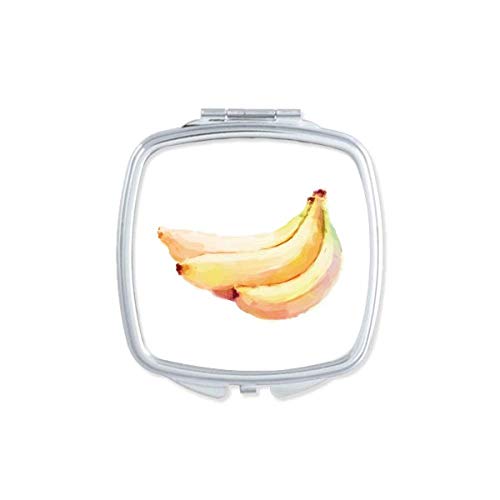 DIYthinker Banana Fruit Watercolor Illustration Portable Compact Mirror - Double Sided Glass Makeup Mirror for Purse, Travel & Home Decor (Pocket Size)