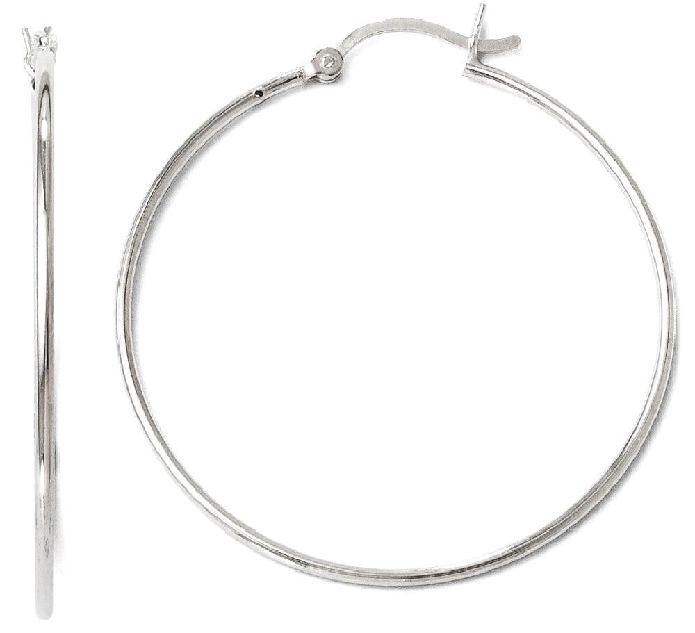 925 Sterling Silver Hinged Round Large Hoop Earrings for Women - Hypoallergenic Fashion Jewelry Gift - Perfect for Parties, Weddings & Everyday Wear