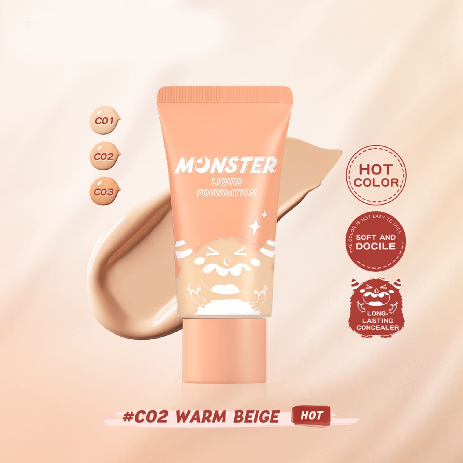 Korean Creamy Soft Concealer - Liquid Animal Foundation for Brightening & Nourishing Skin Tone | Long-Lasting Makeup for Daily Use & Special Occasions