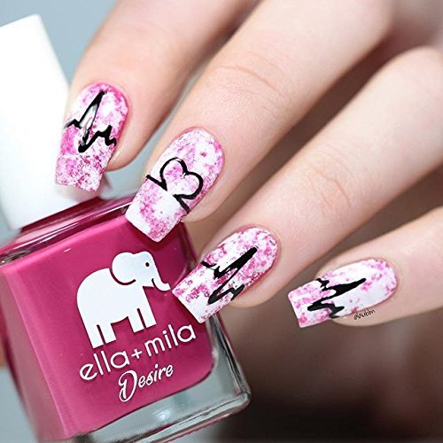 Heartbeat Nail Stencils & Vinyls - 30 Large Valentine's Day Nail Art Stickers for DIY Manicures & Salon Nail Designs | Perfect for Romantic Dates, Weddings & Special Occasions