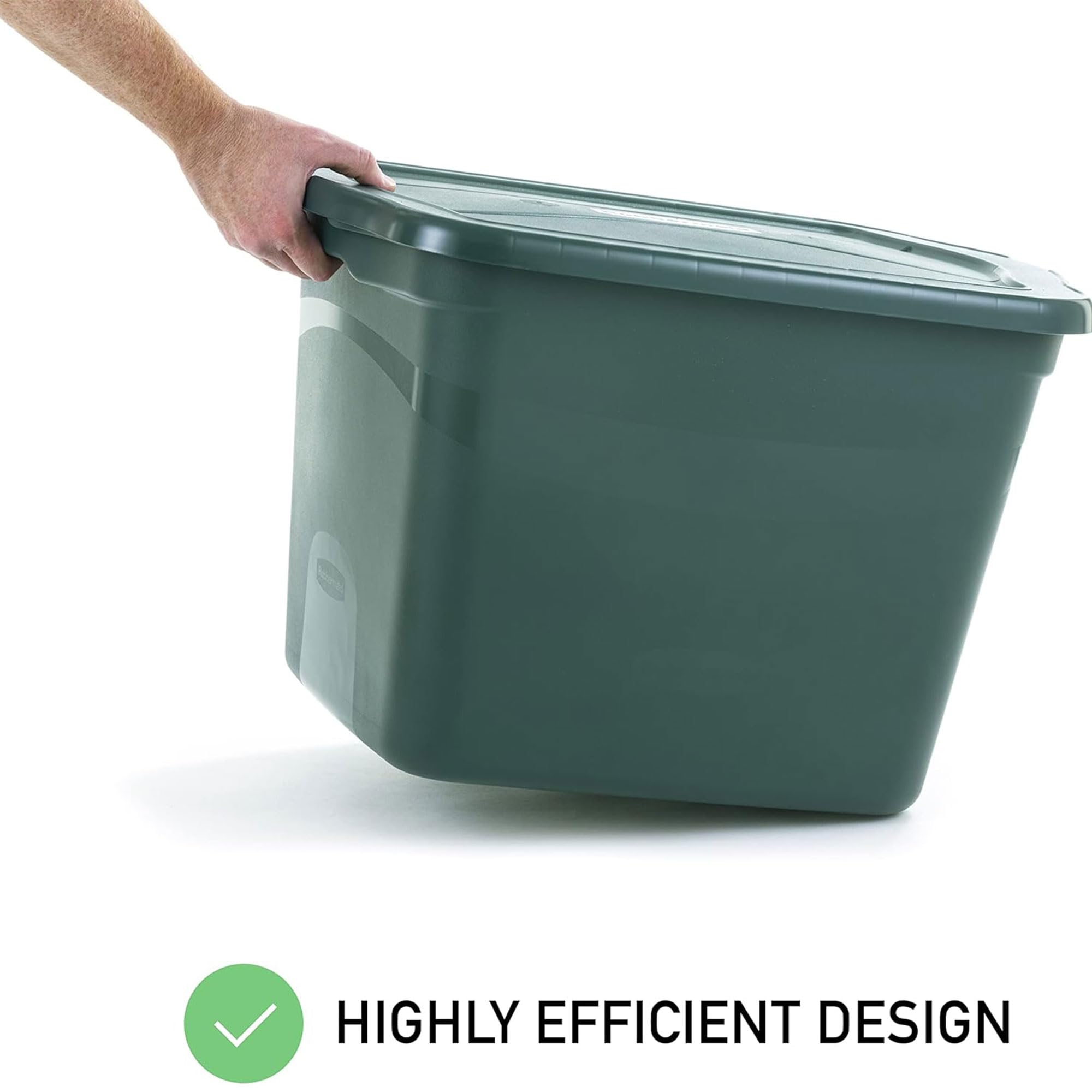 Rubbermaid ECOSense 18 Gallon Storage Containers with Lids (6-Pack) – Durable, Reusable & Stackable Plastic Bins for Garage, Home & Office Organization – Made from Recycled Materials – Perfect for Seasonal Decor, Toys & Clutter Storage