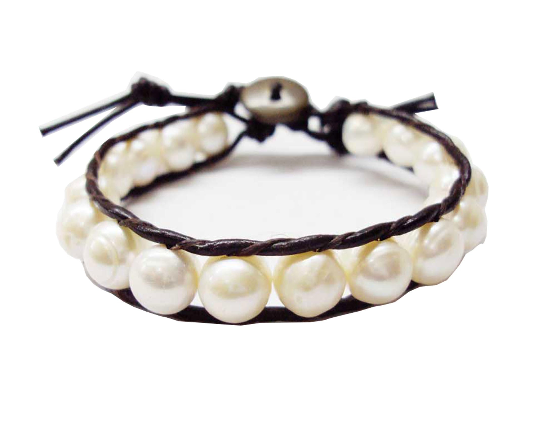 Elegant White Freshwater Pearl Wedding Bracelet for Brides - Classic Pearl Bridal Jewelry, Perfect Wedding Gift for Bride, Bridesmaid & Mother of the Bride - Ideal for Weddings, Anniversaries & Special Occasions