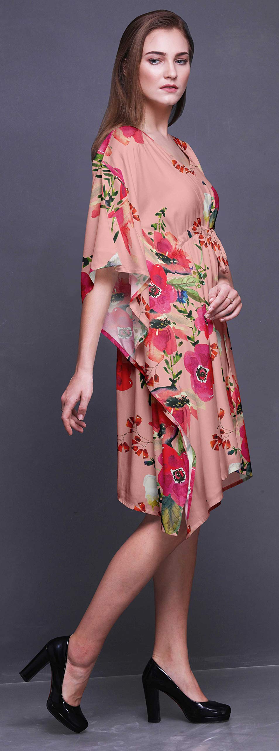 Bimba Women's Short Beach Kaftan - Flowy Bikini Cover Up Dress for Summer - Perfect for Poolside, Beach Vacations & Resort Wear