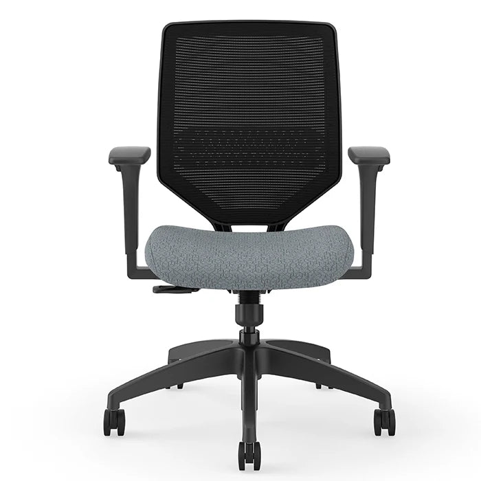 HON Solve Office Task Gray Fabric Chair with High Back Mesh - Ergonomic Desk Chair for Home Office, Computer Work & Long Hours Sitting
