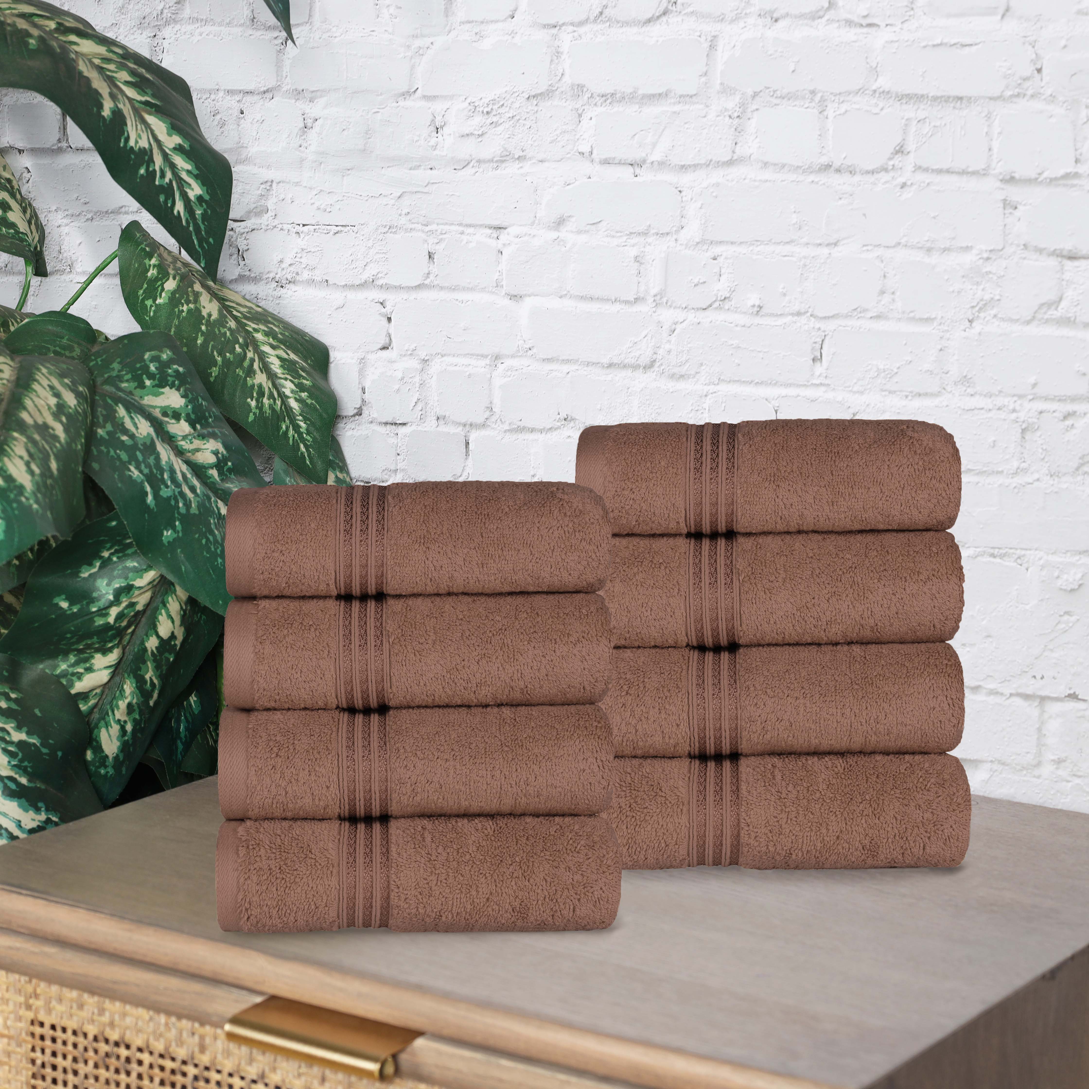 Premium Egyptian Cotton Hand Towels - Ultra Soft & Highly Absorbent Bath Towel Set of 8 for Bathroom, Spa & Guest Use