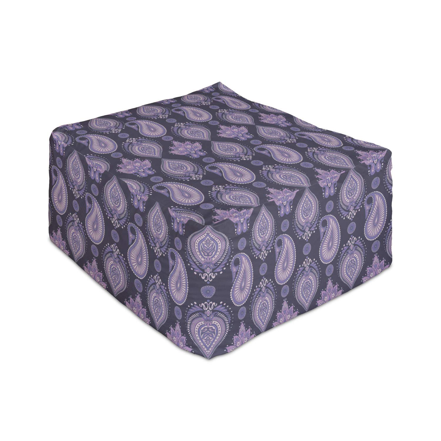Ambesonne Vintage Floral Paisley Rectangle Pouf Ottoman - 25