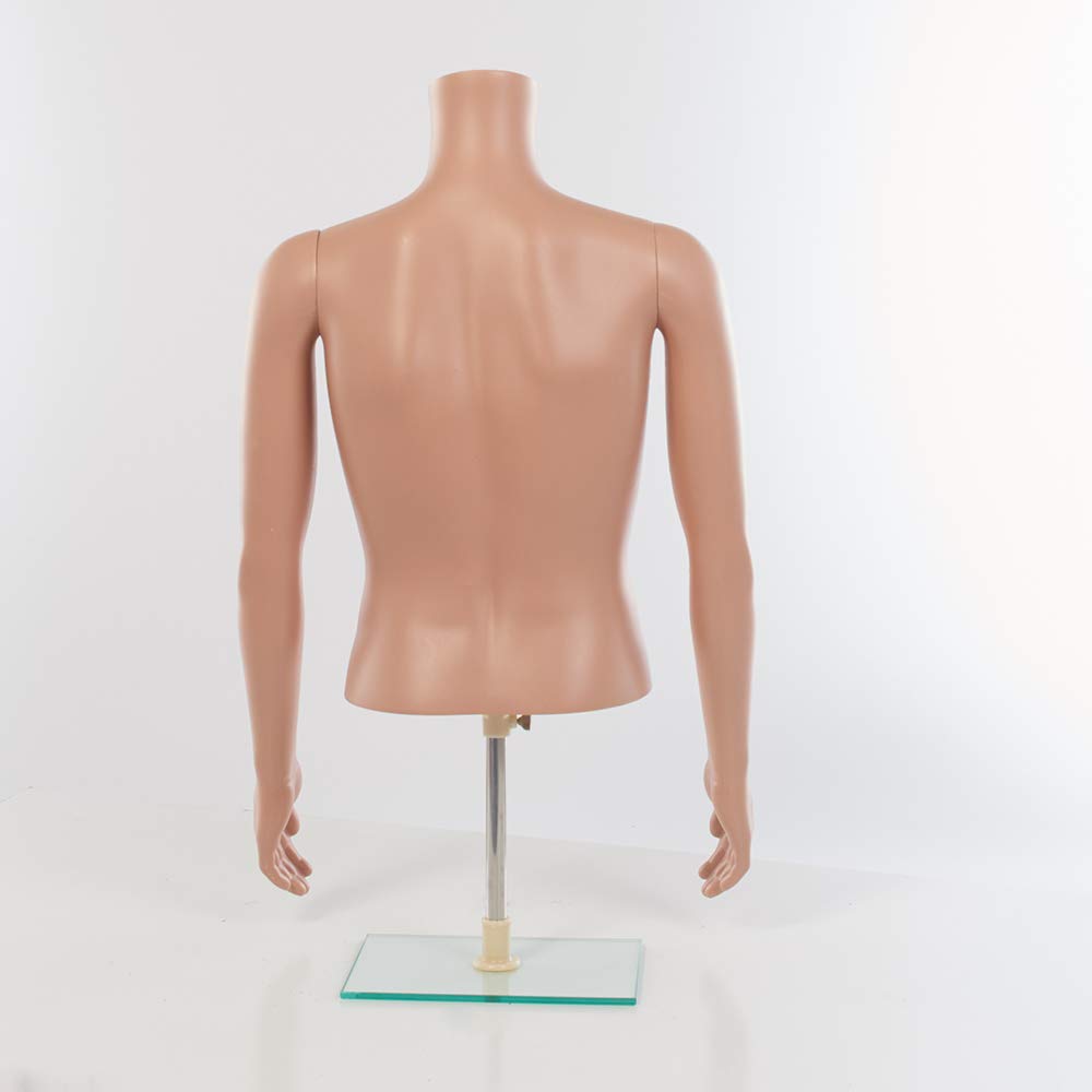 SSWBasics Male Plastic Half Body Mannequin Torso - 36