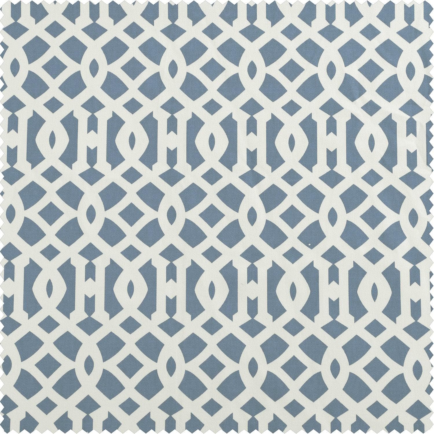 Nairobi Denim Geometric Printed Cotton Swatch - Stylish Fabric Samples for DIY Fashion, Home Decor & Quilting Projects | Perfect for Designers, Crafters & Sewing Enthusiasts