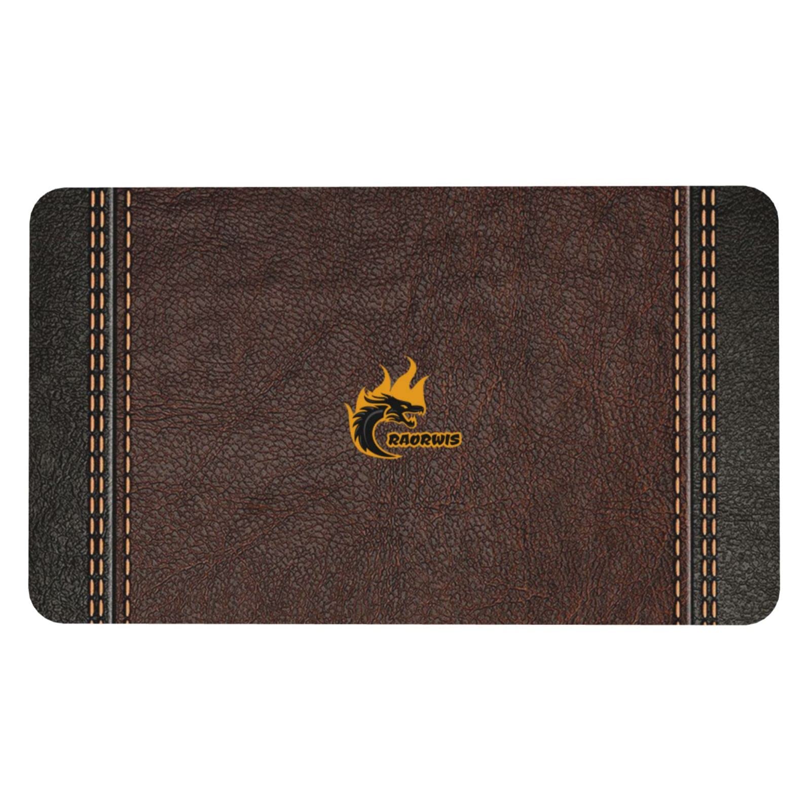 Premium Leather Desk Pad Protector - Black & Brown Office Desk Mat for Laptop & Mouse - Waterproof Writing Surface (23.6x13.8 Inch) - Perfect for Home Office, Study & Workspace Organization