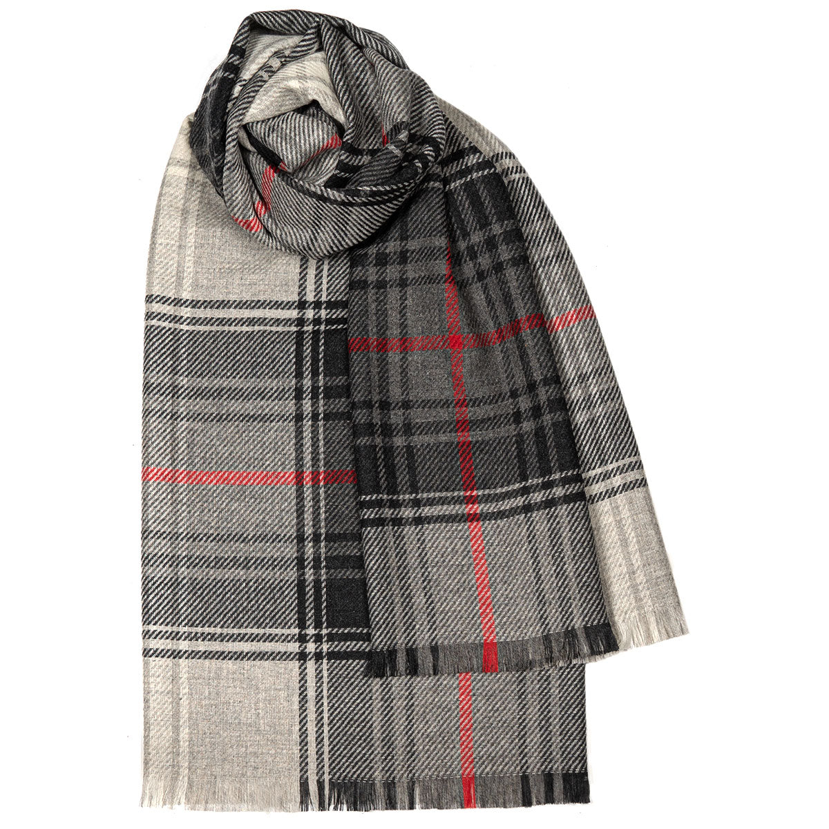 Lochcarron Graphite Luxury Fine Wool Stole - Soft & Elegant Cashmere Blend Scarf for Women & Men - Perfect for Winter, Weddings & Formal Events