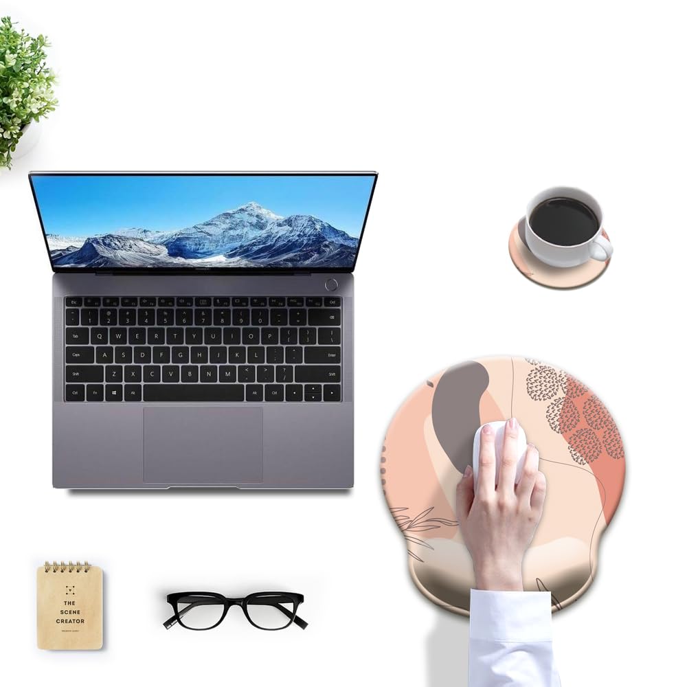 HOPONY Ergonomic Mouse Pad with Wrist Support Gel - Comfortable Computer Mouse Pad for Laptop & PC - Pain Relief Wrist Rest Mousepad with Non-Slip Rubber Base (9 x 10 inches) - Perfect for Office, Gaming & Long Computer Work Sessions